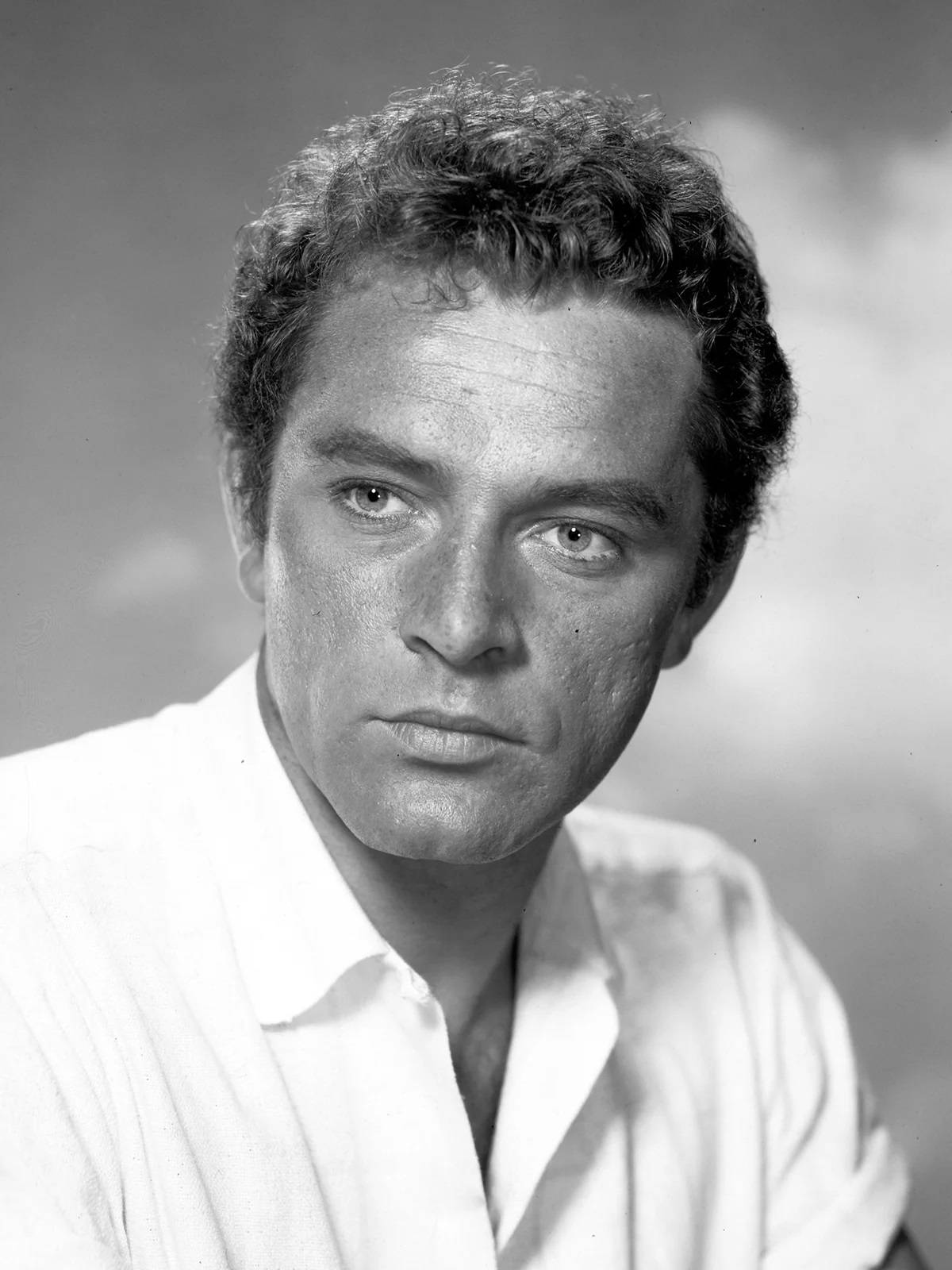 Richard Burton, black and white portrait, curly hair, HD Phone Wallpaper