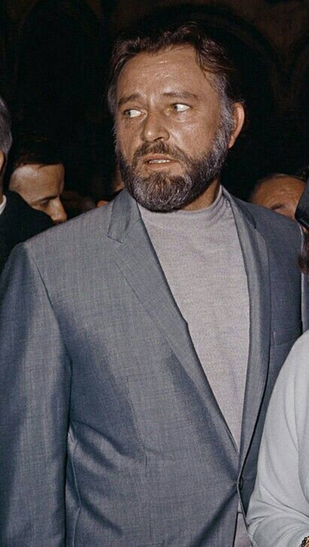 Richard Burton, beard, gray suit, HD Phone Wallpaper
