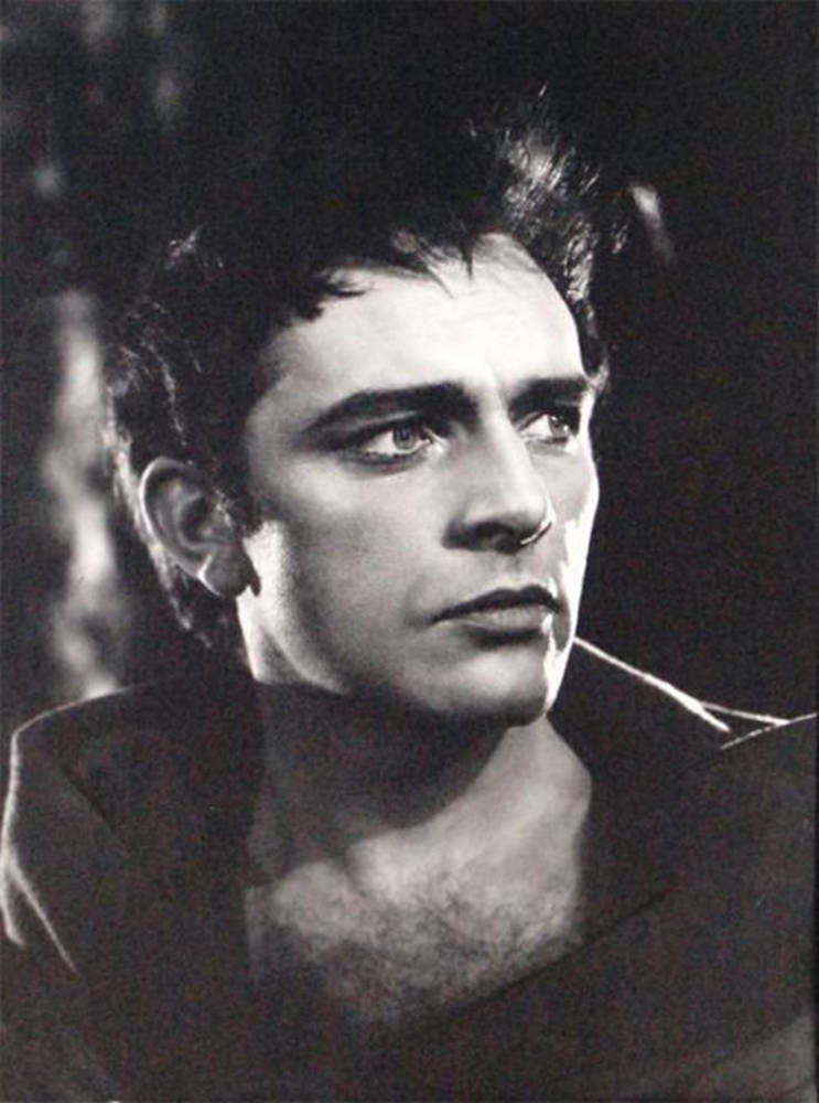 Richard Burton, black and white portrait, intense gaze, SD Phone Wallpaper