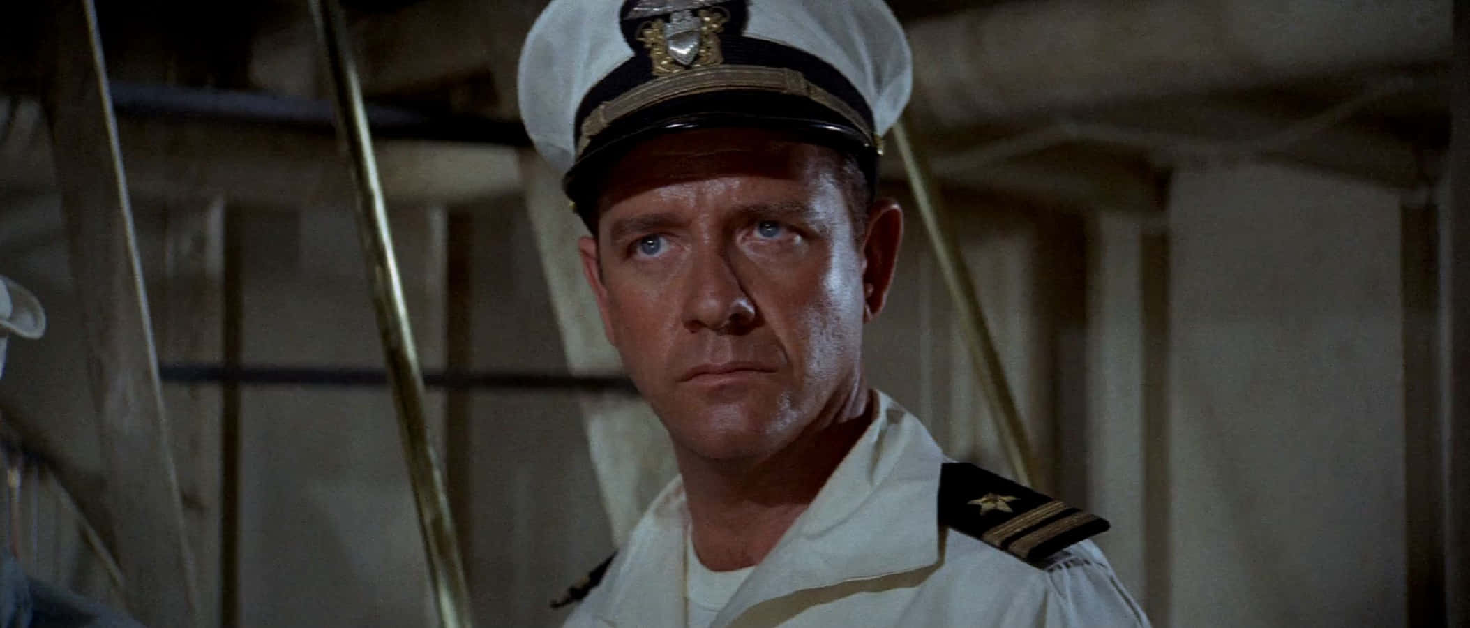 Richard Crenna, naval officer, white uniform, Full HD Desktop Wallpaper