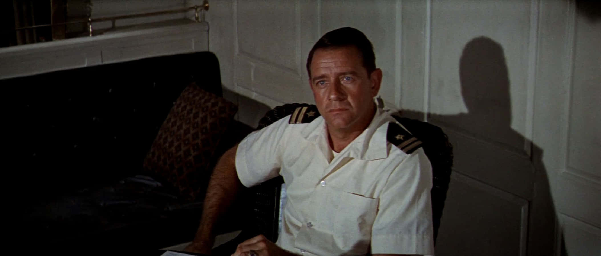 Richard Crenna, naval officer, white uniform, Full HD Desktop Wallpaper