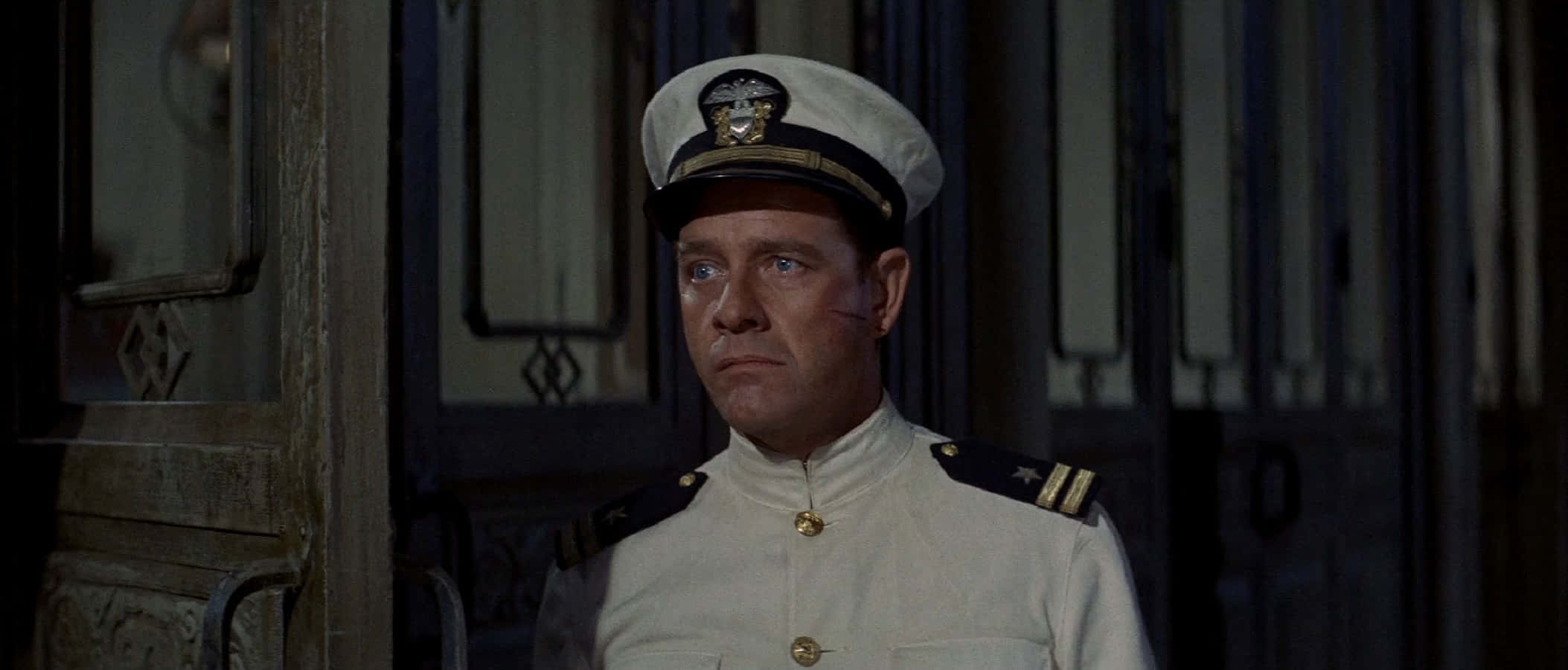 Richard Crenna, white uniform, gold buttons, Full HD Desktop Wallpaper
