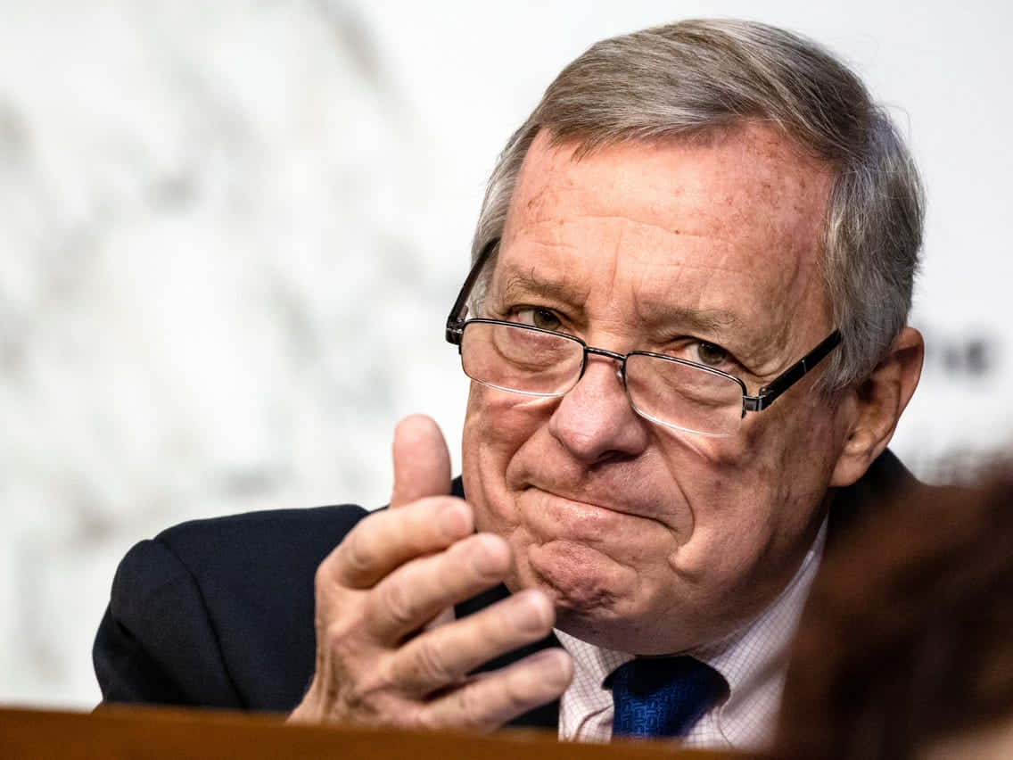 Richard Durbin, pursed lips, glasses, SD Desktop Wallpaper