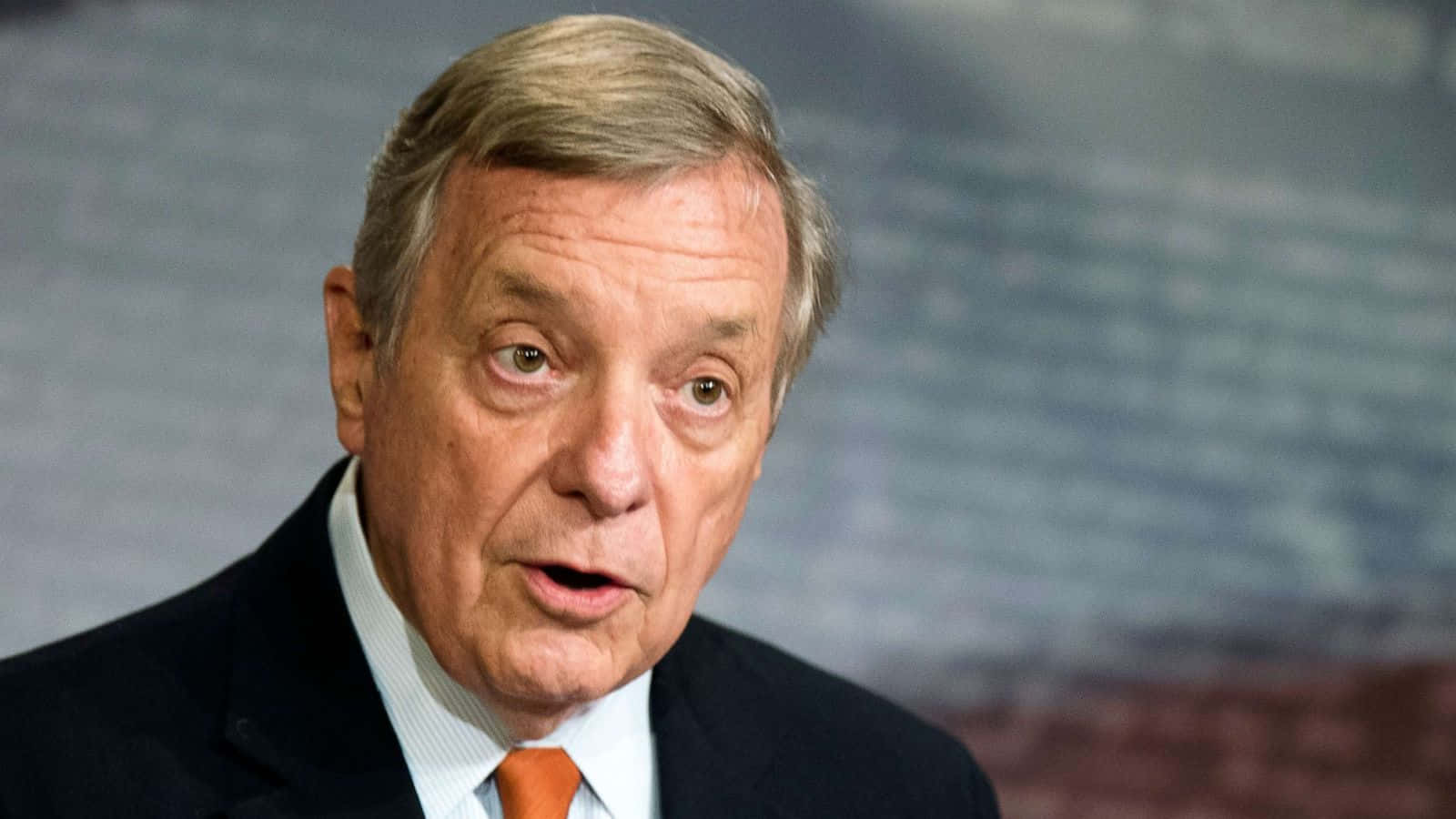Richard Durbin, dark suit, orange tie, HD Desktop Wallpaper