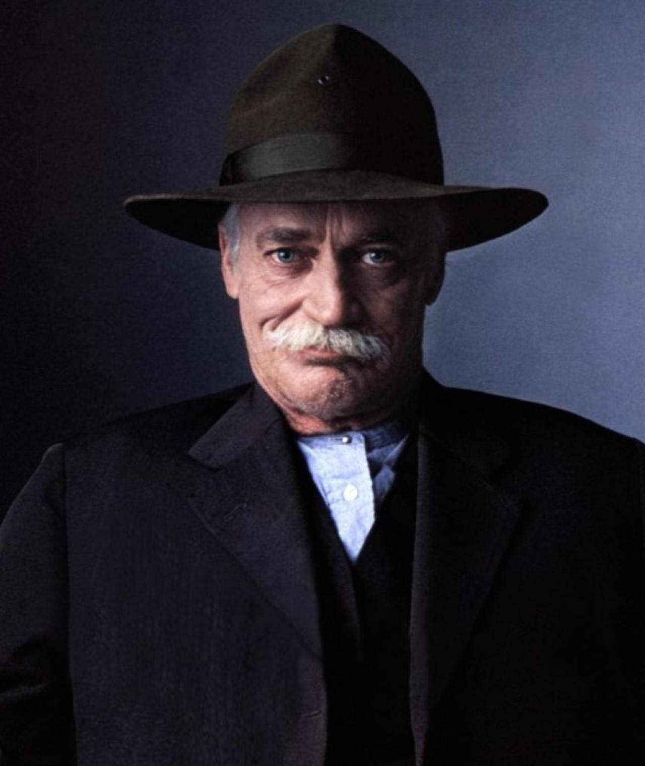 Richard Farnsworth, white mustache, brown fedora, HD Phone Wallpaper