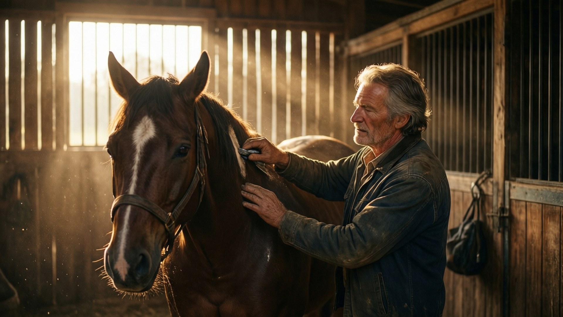 Richard Farnsworth, horse, stable, Full HD Desktop Wallpaper