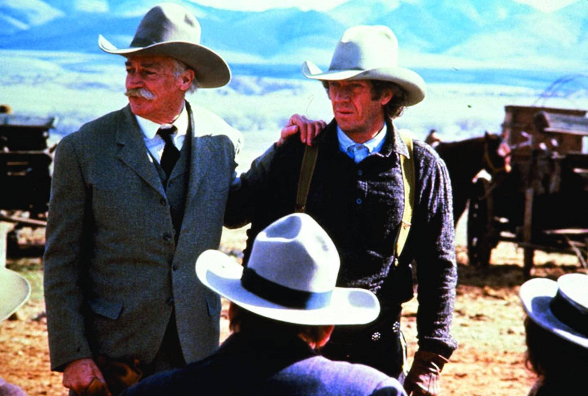 Richard Farnsworth, cowboy hat, suit, Full HD Desktop Wallpaper