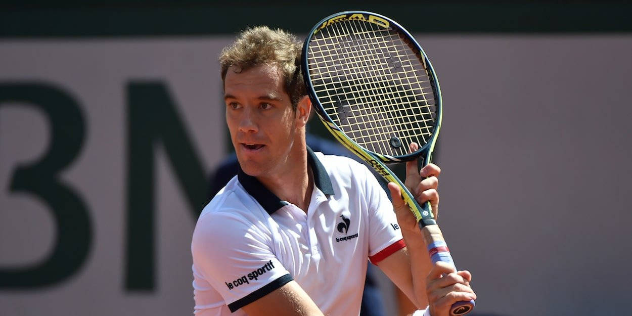 Richard Gasquet, racket, white polo shirt, SD Desktop Wallpaper