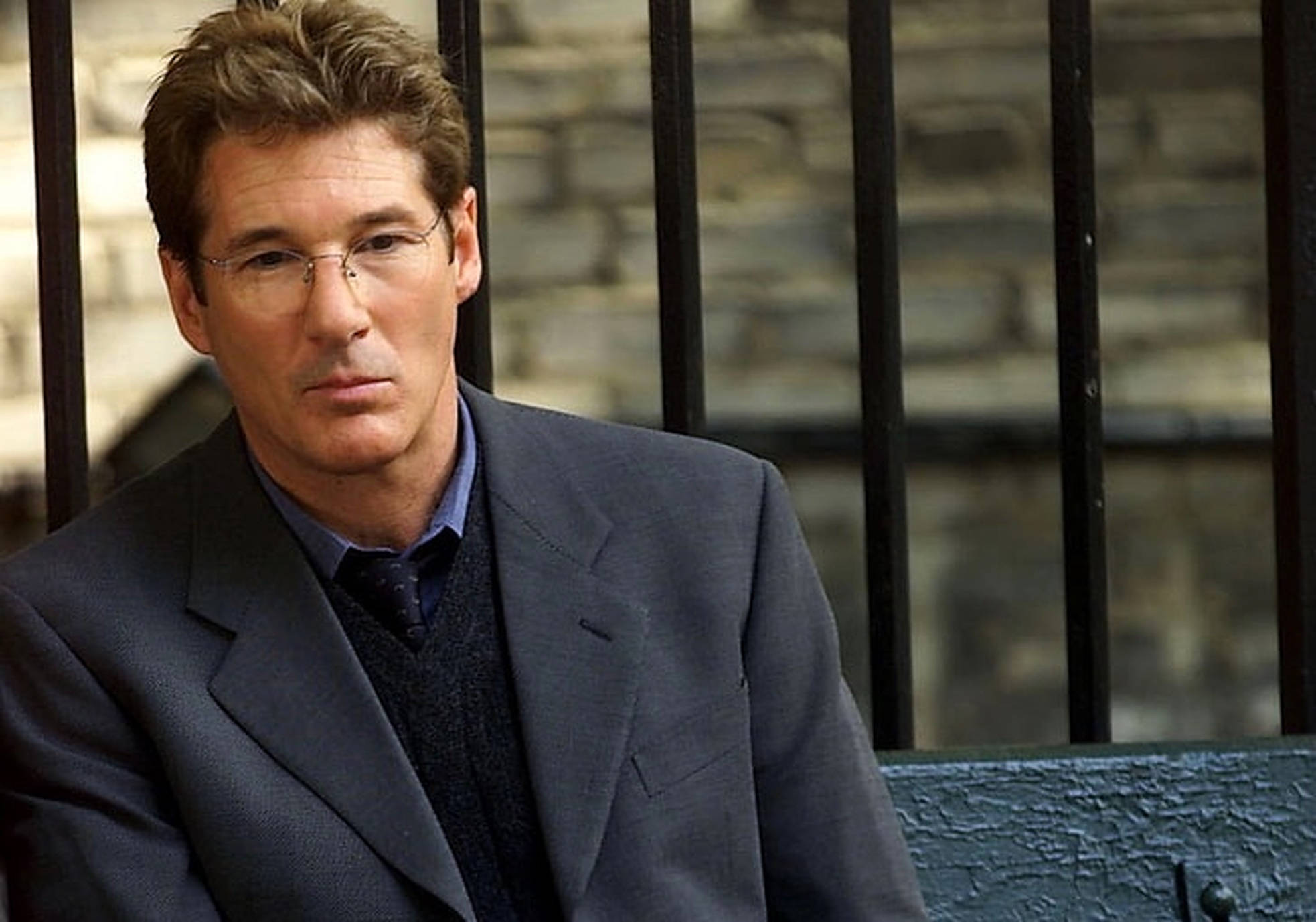 Richard Gere, dark suit, glasses, Full HD Desktop Wallpaper