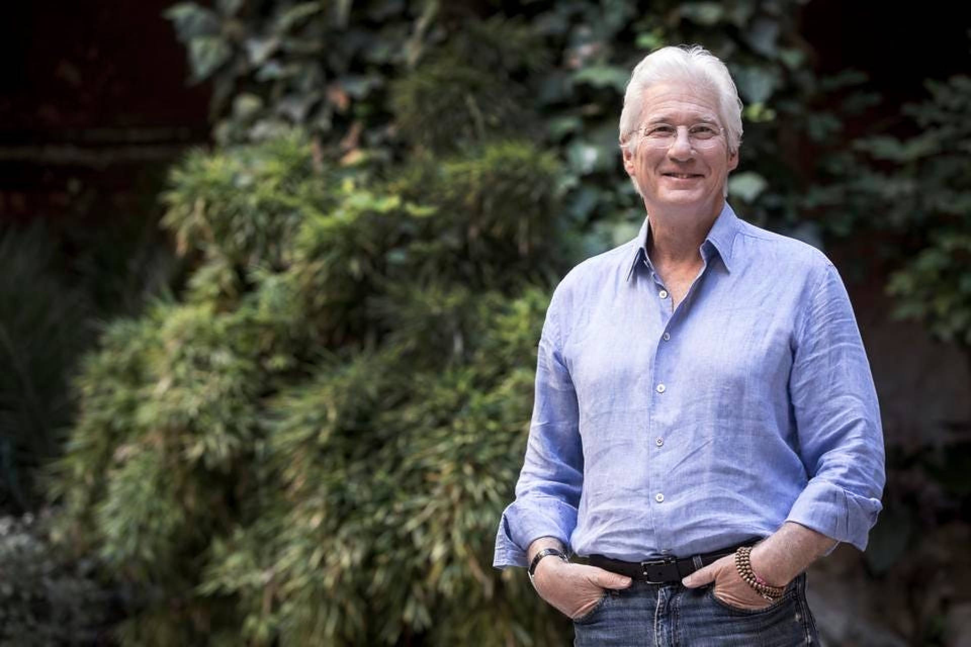 Richard Gere, American actor, white hair, Full HD Desktop Wallpaper
