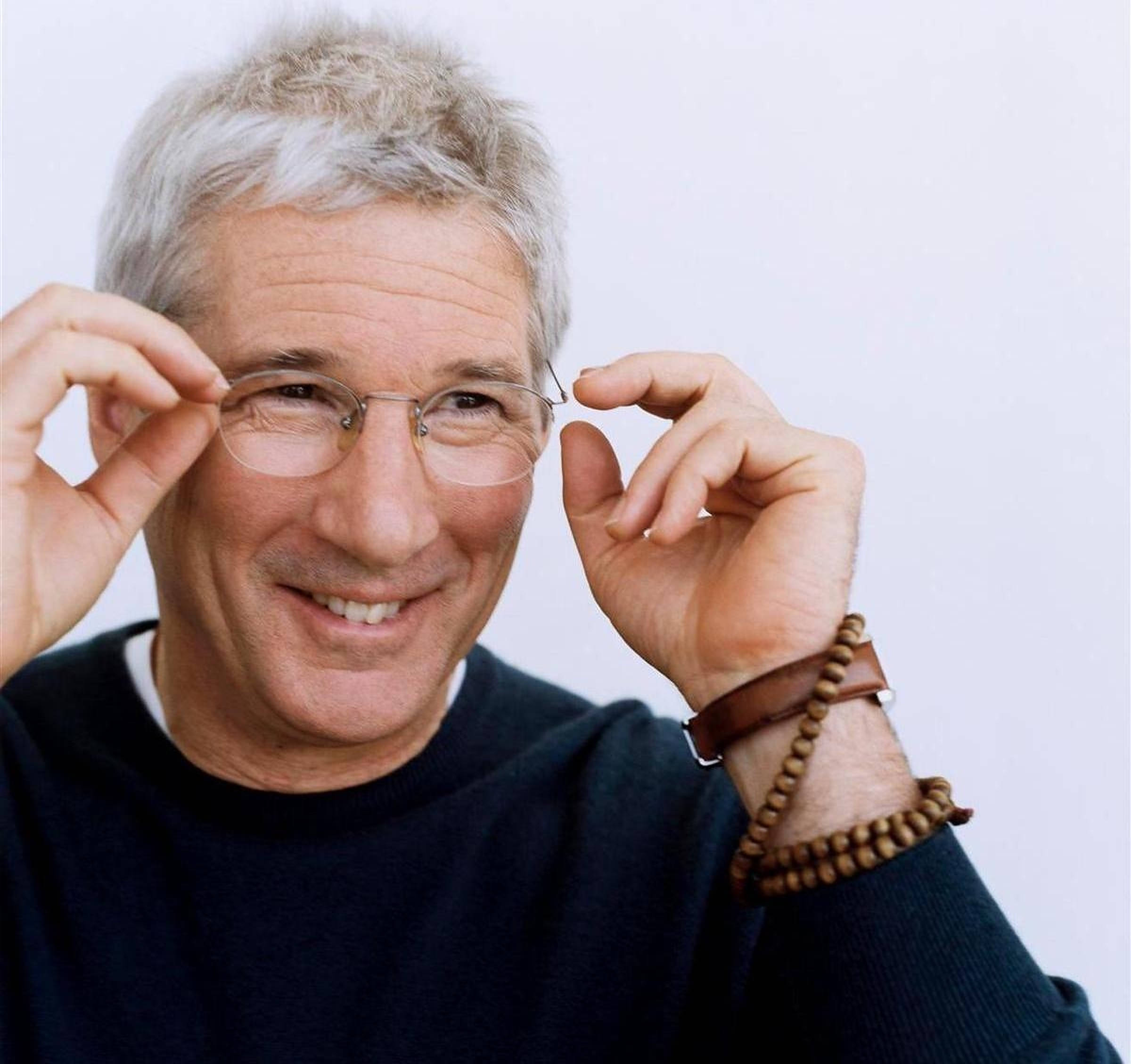 Richard Gere, gray hair, glasses, Full HD Desktop Wallpaper