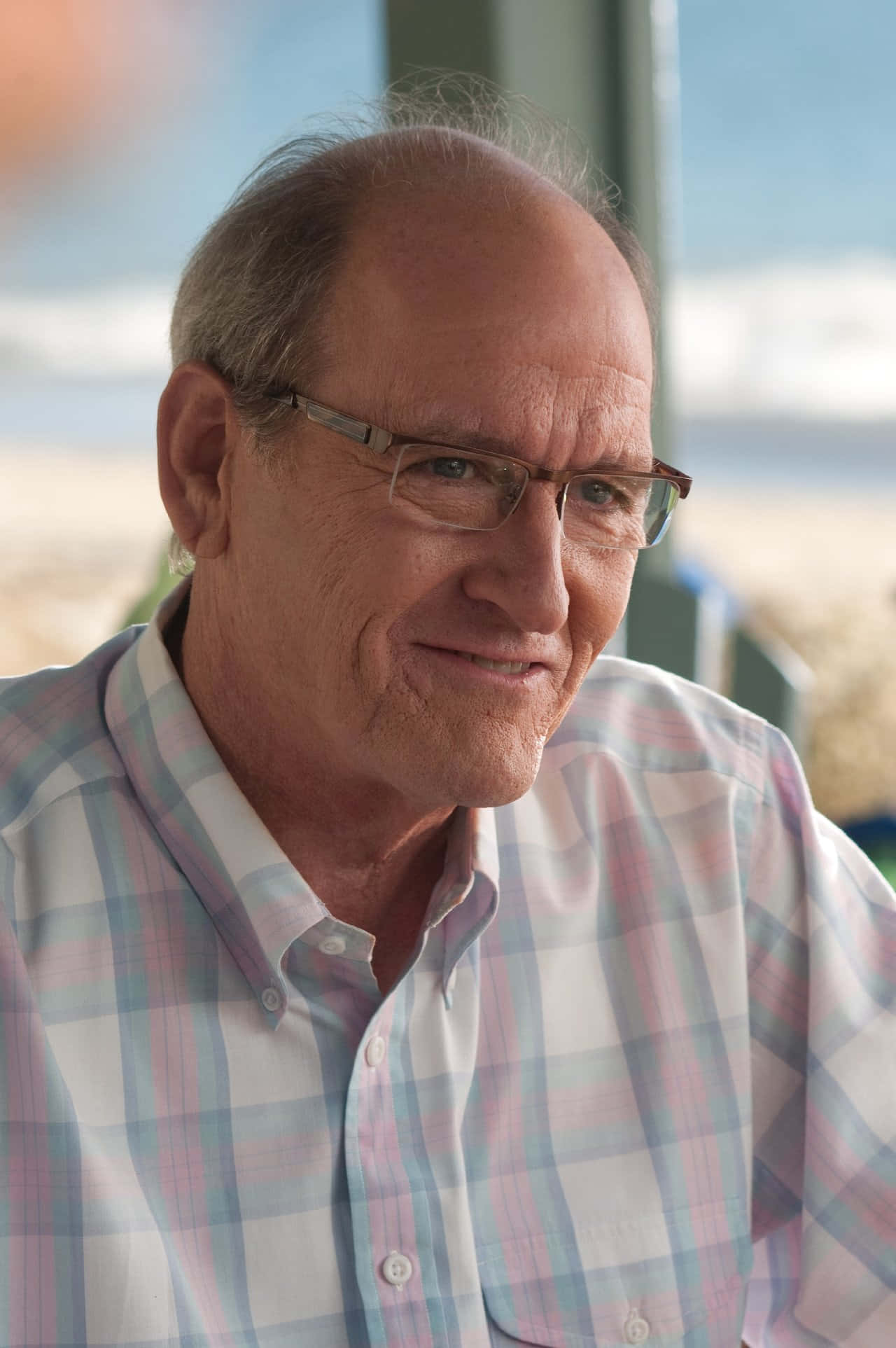 Richard Jenkins, pastel plaid shirt, glasses, Full HD Phone Wallpaper