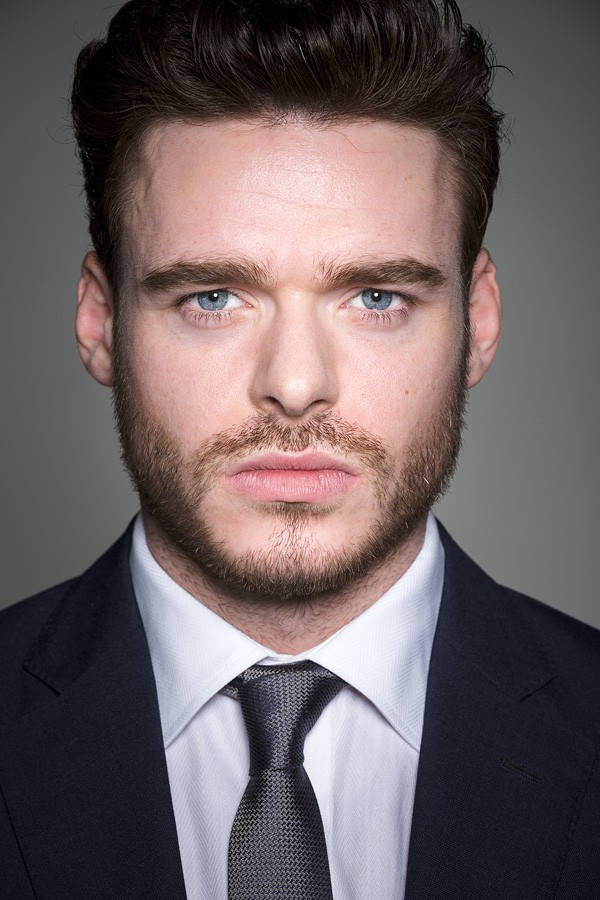 Richard Madden, blue eyes, beard, SD Phone Wallpaper