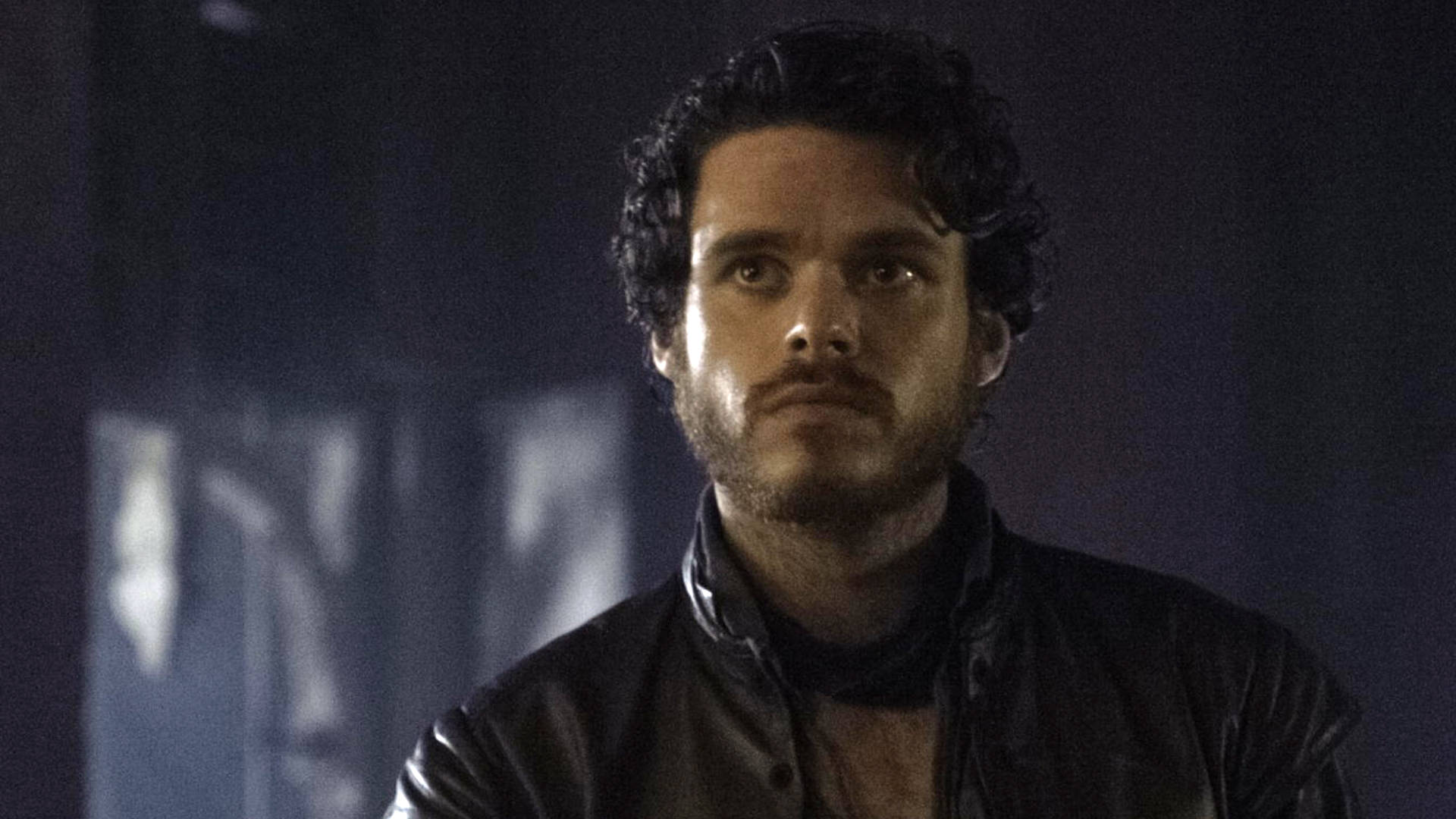 Richard Madden, dark curly hair, beard, Full HD Desktop Wallpaper
