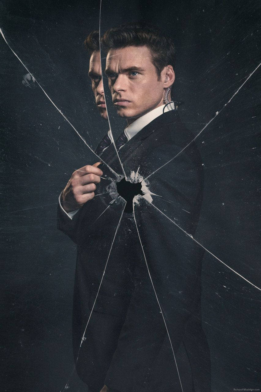 Richard Madden, broken mirror, shattered glass, HD Phone Wallpaper