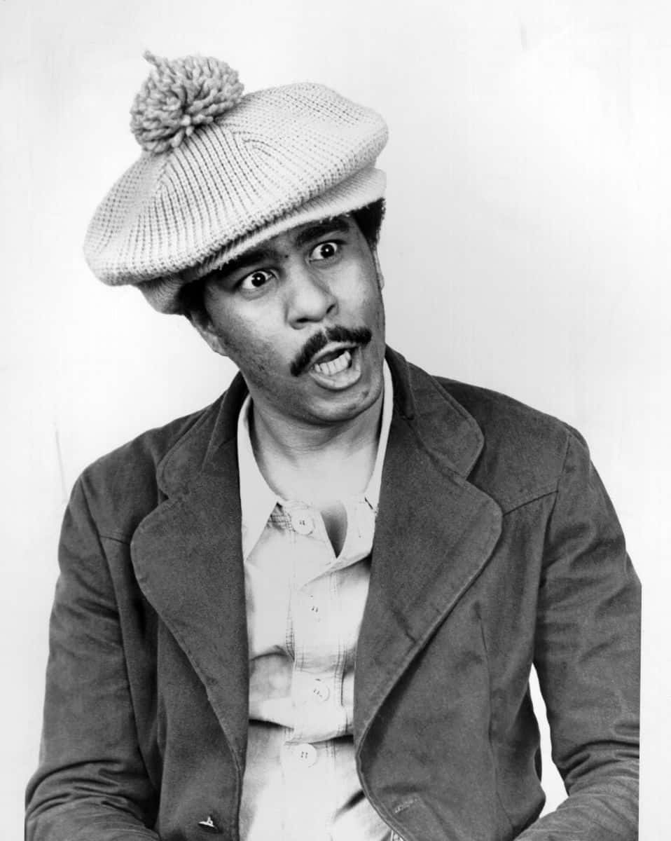 Richard Pryor, mustache, knit hat, SD Phone Wallpaper