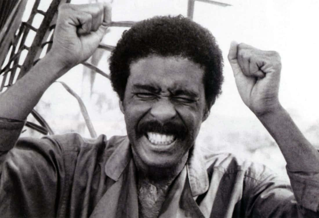 Richard Pryor, black and white photo, mustache, SD Desktop Wallpaper