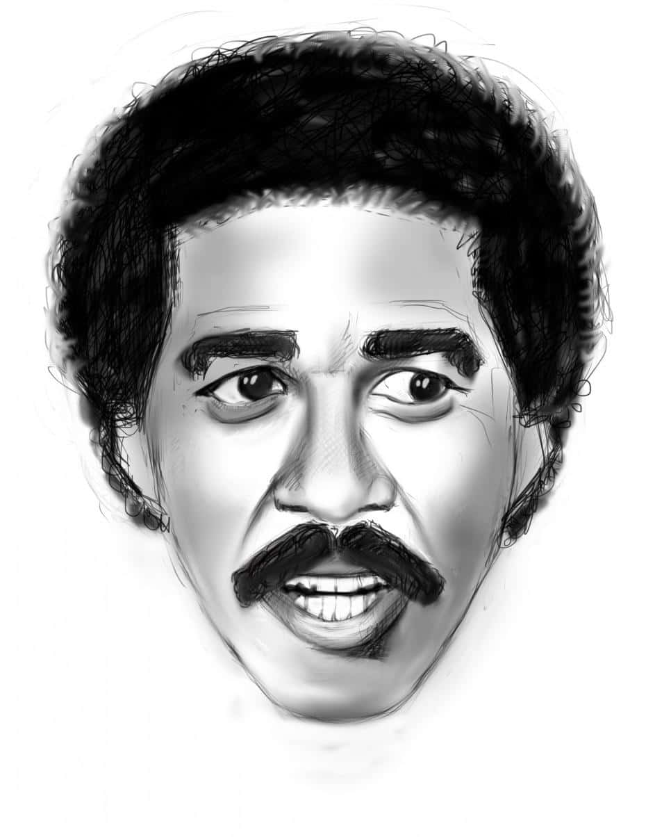 Richard Pryor, 1970s, mustache, SD Phone Wallpaper