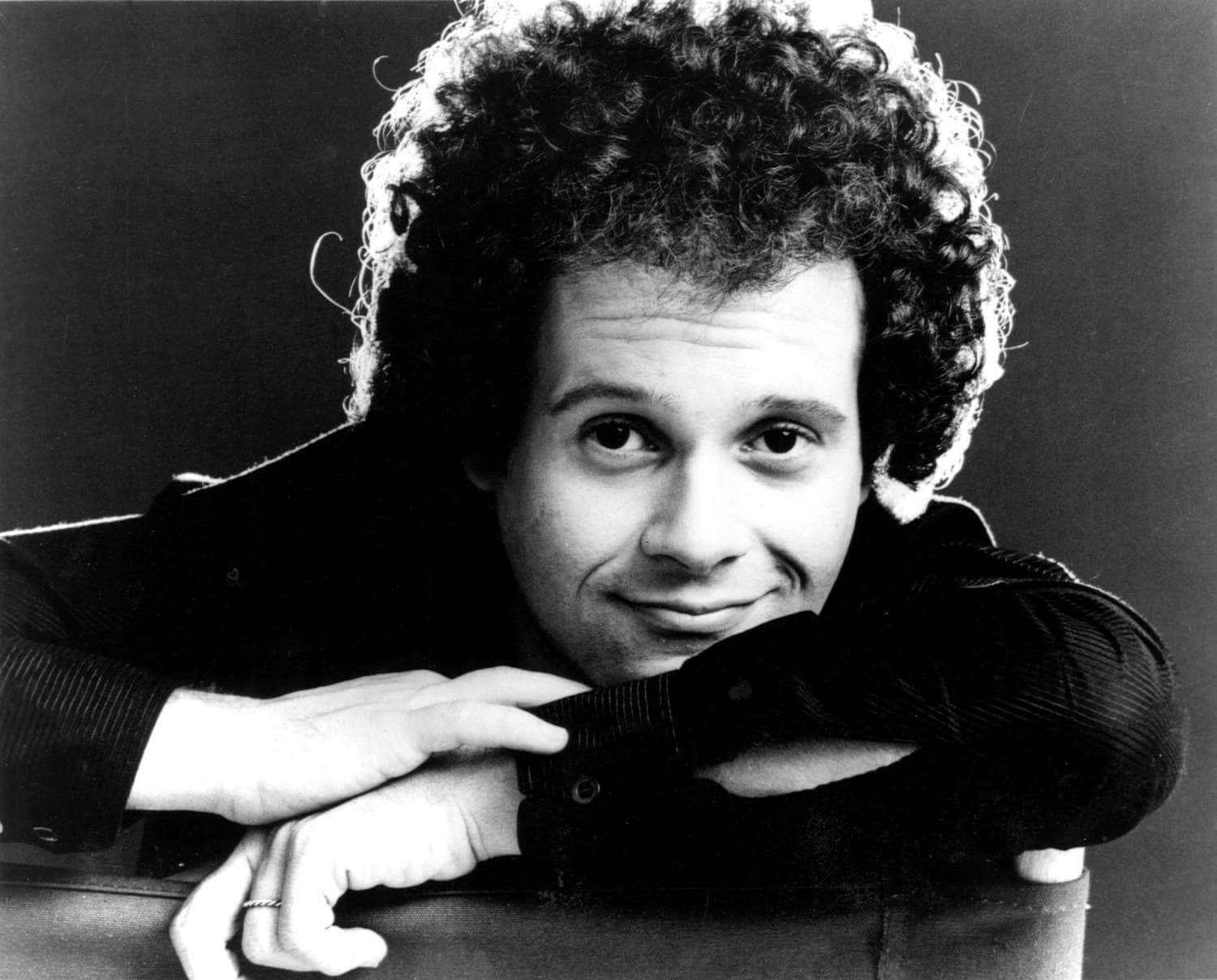 Richard Simmons, black and white portrait, curly hair, HD Desktop Wallpaper