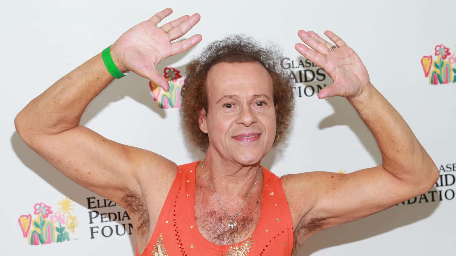 Richard Simmons, orange tank top, charity event, HD Desktop Wallpaper