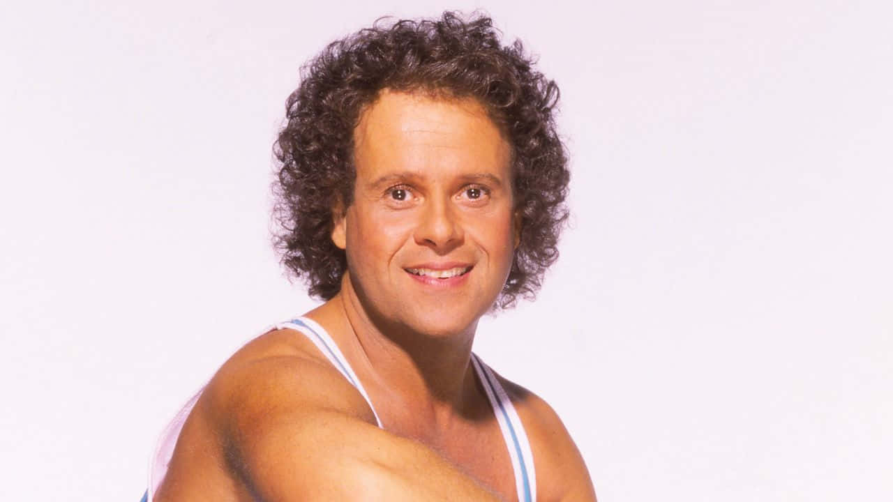 Richard Simmons, curly dark hair, white tank top, HD Desktop Wallpaper