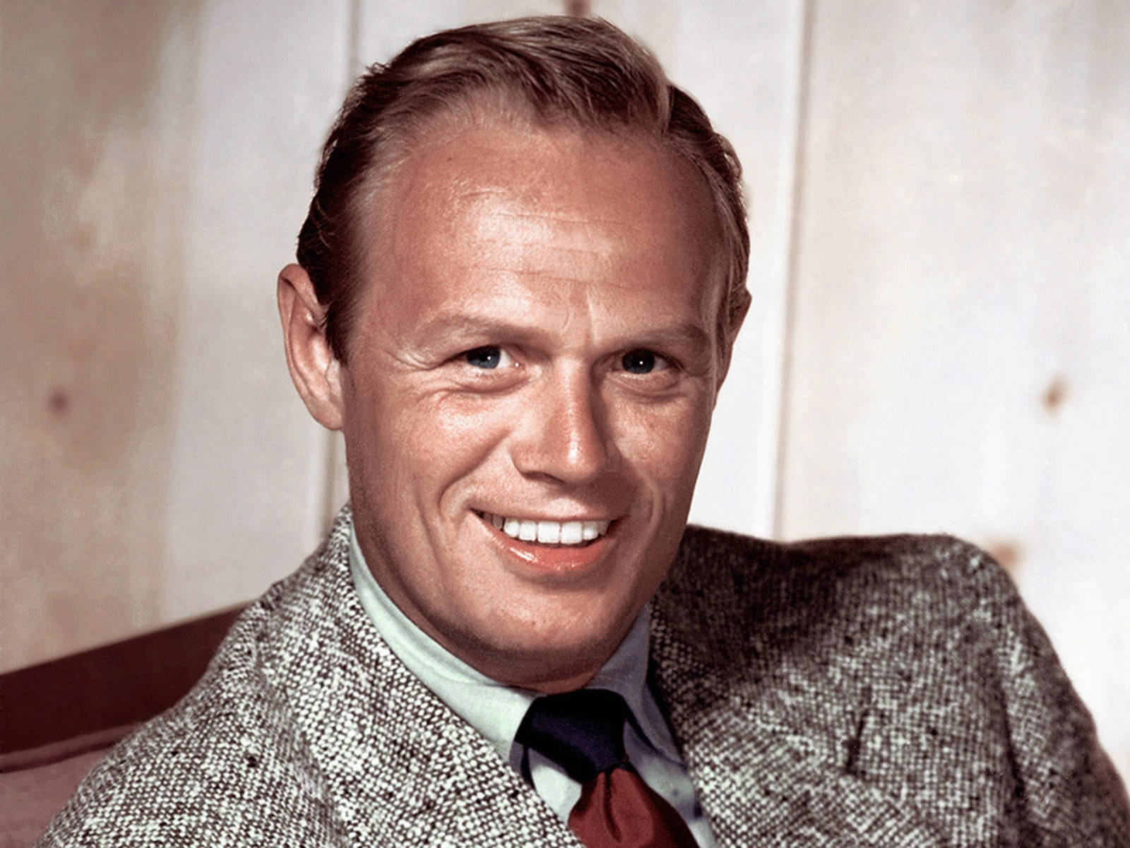 Richard Widmark, tweed jacket, red tie, HD Desktop Wallpaper