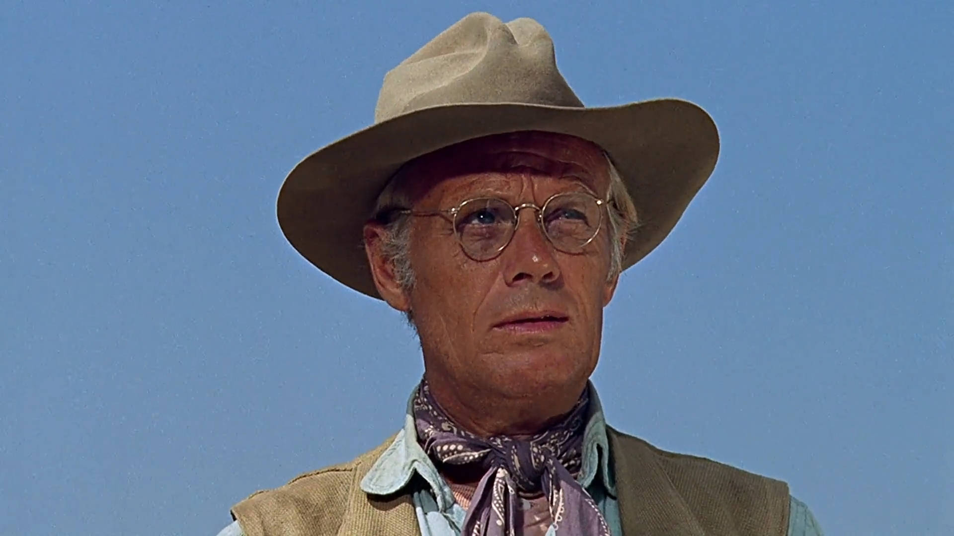Richard Widmark, cowboy hat, spectacles, Full HD Desktop Wallpaper