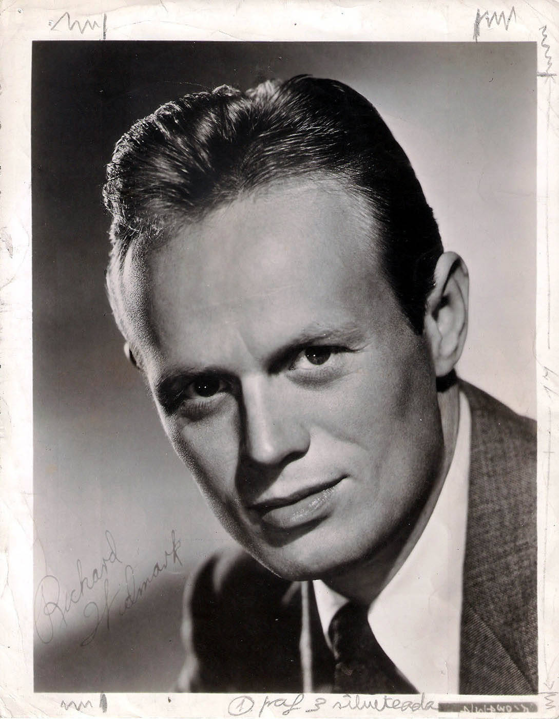 Richard Widmark, black and white portrait, confident gaze, HD Phone Wallpaper