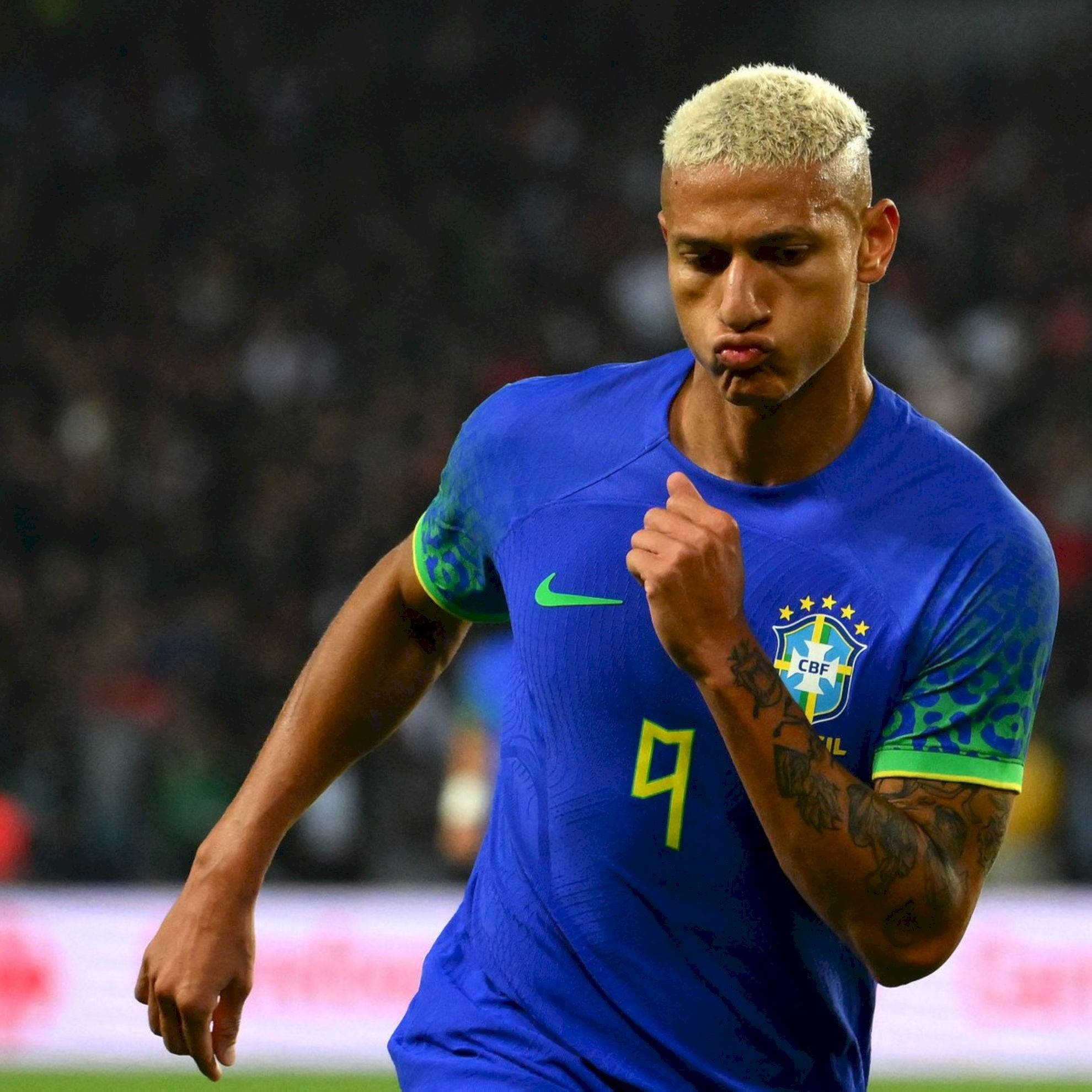 Richarlison De Andrade, blue jersey, number 9, Full HD Desktop Wallpaper