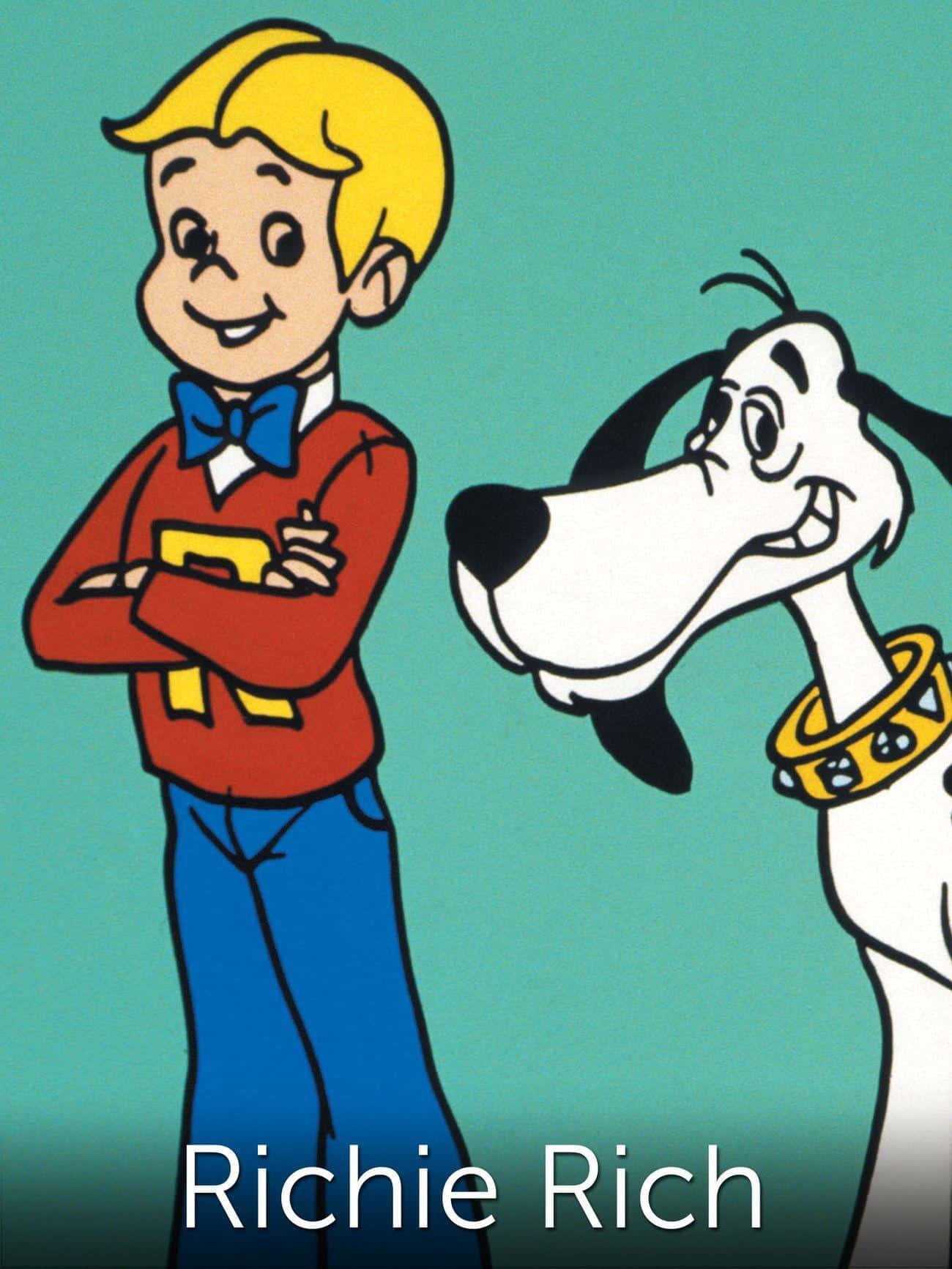 Richie Rich, dog, classic cartoon style, HD Phone Wallpaper