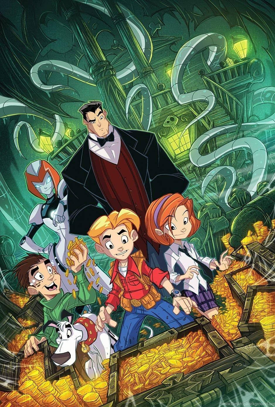 Richie Rich, green-lit, pipe-filled lair, HD Phone Wallpaper