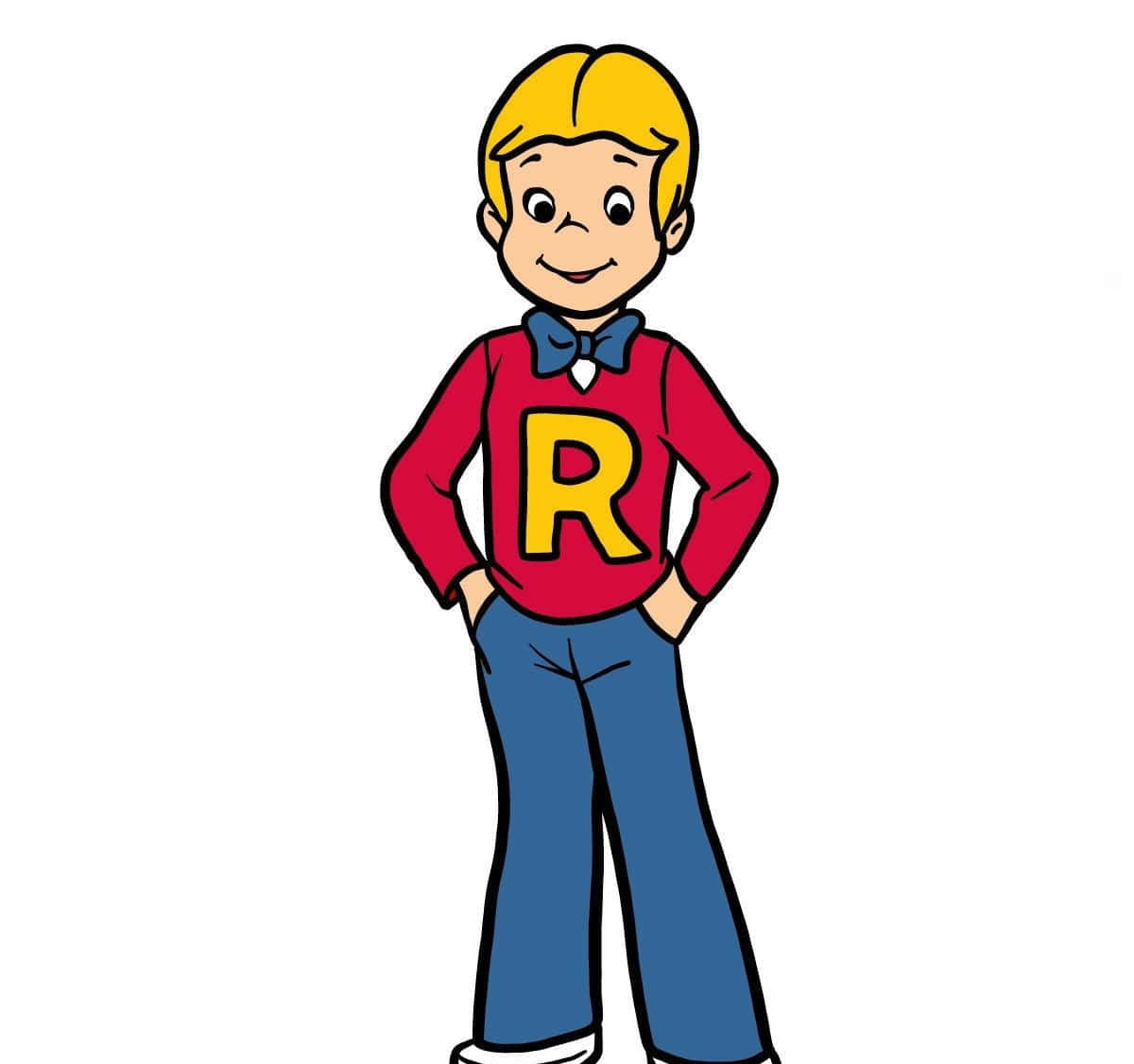 Richie Rich, red shirt, yellow R, SD Desktop Wallpaper