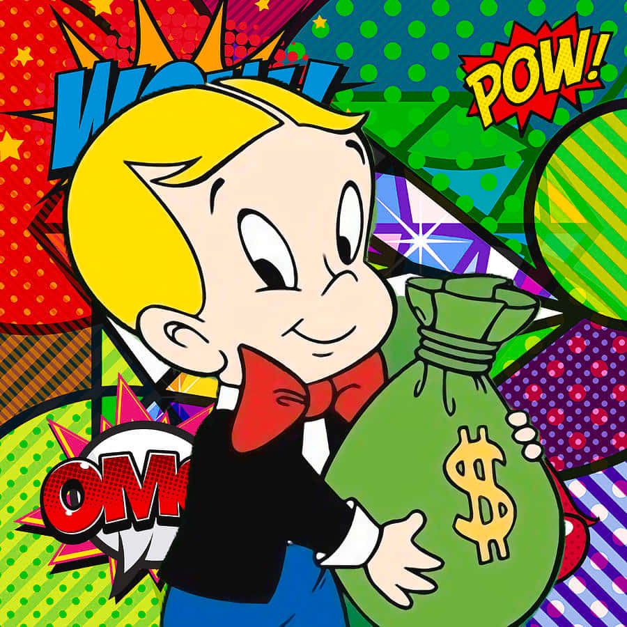 Richie Rich, tuxedo, green money bag, SD Desktop Wallpaper