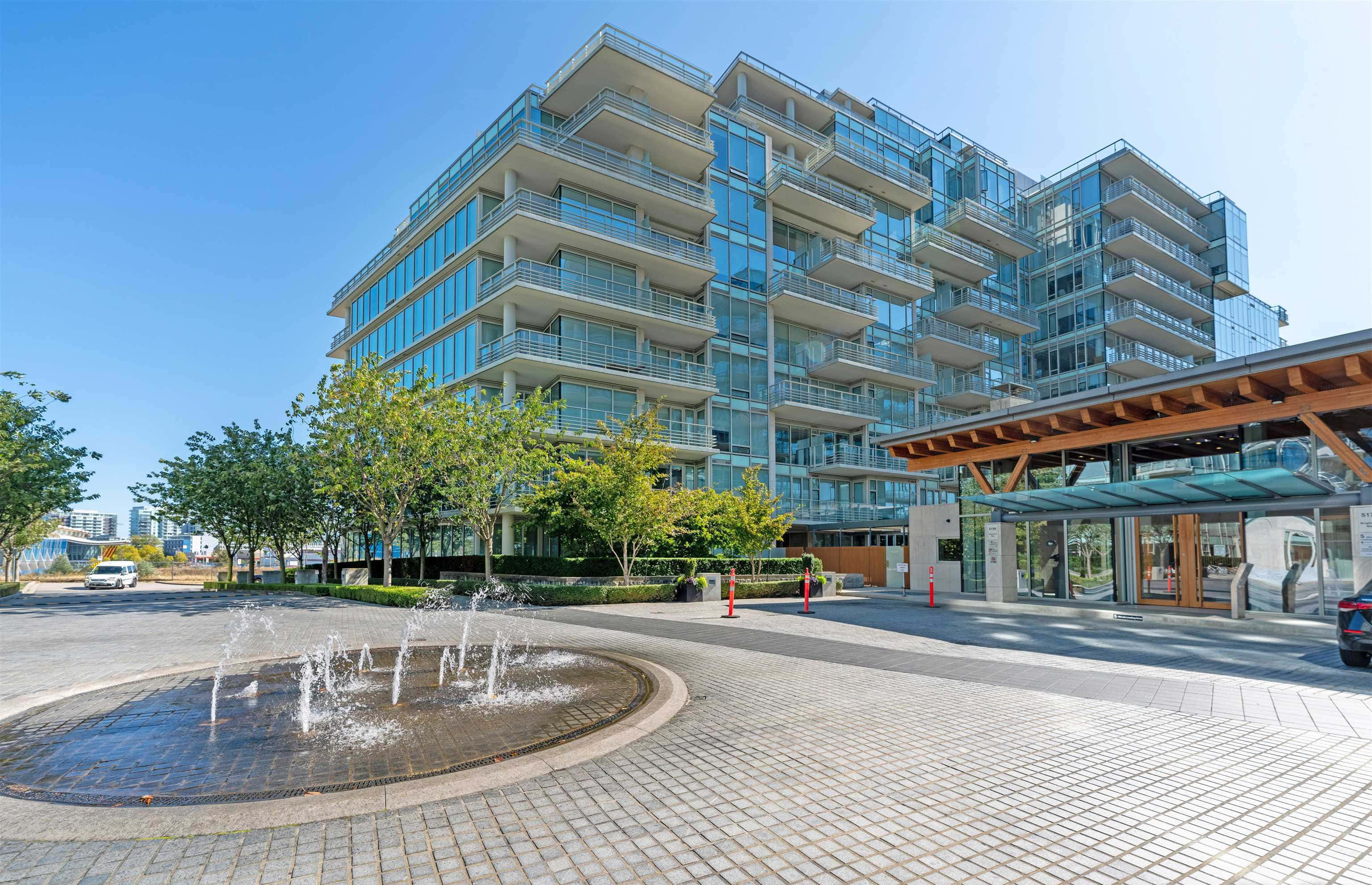 modern condominium building, Richmond Canada, glass apartment building, 2K Desktop Wallpaper