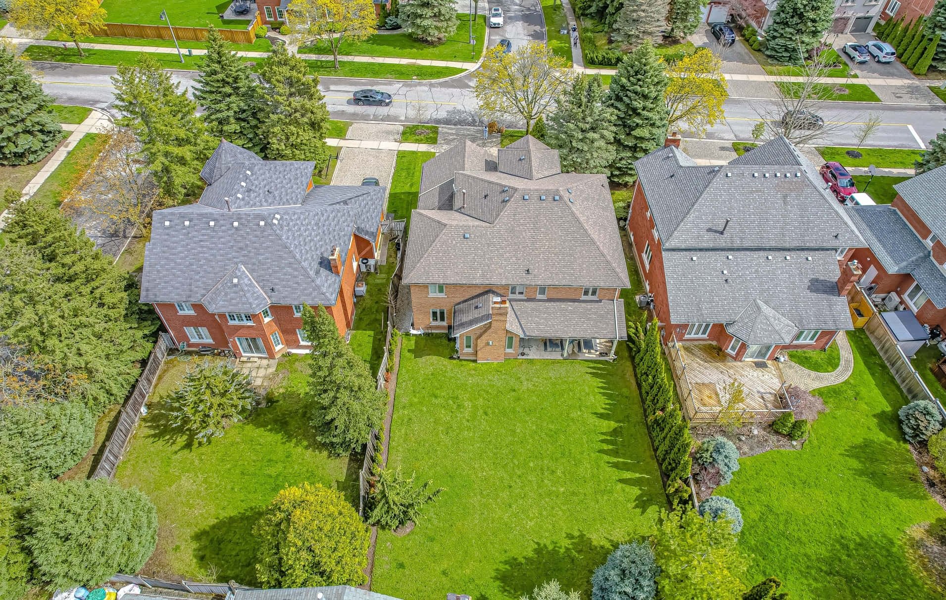 Richmond Hill, suburban homes, red brick facades, HD Desktop Wallpaper