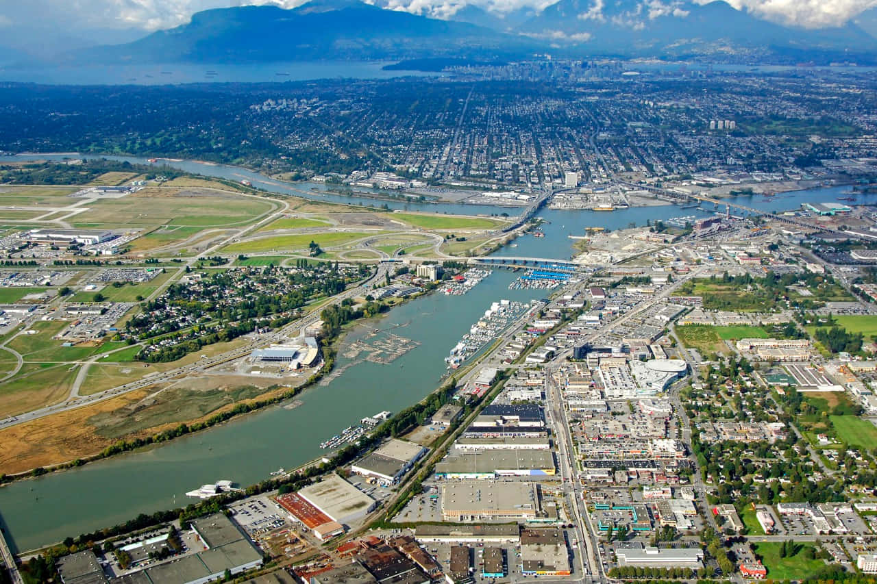 Richmond Canada, coastal city, winding river, HD Desktop Wallpaper