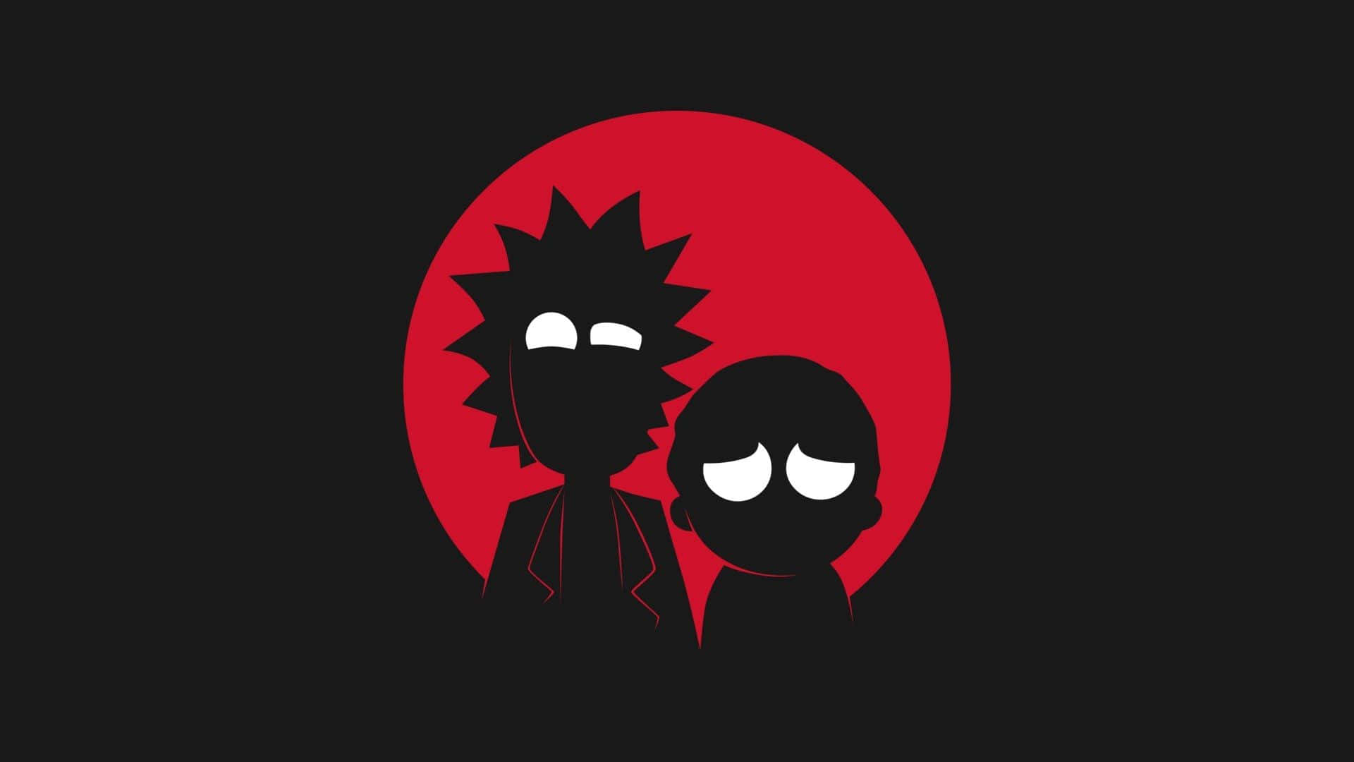 Rick And Morty, 1920x1080, black silhouetted figures, Full HD Desktop Wallpaper