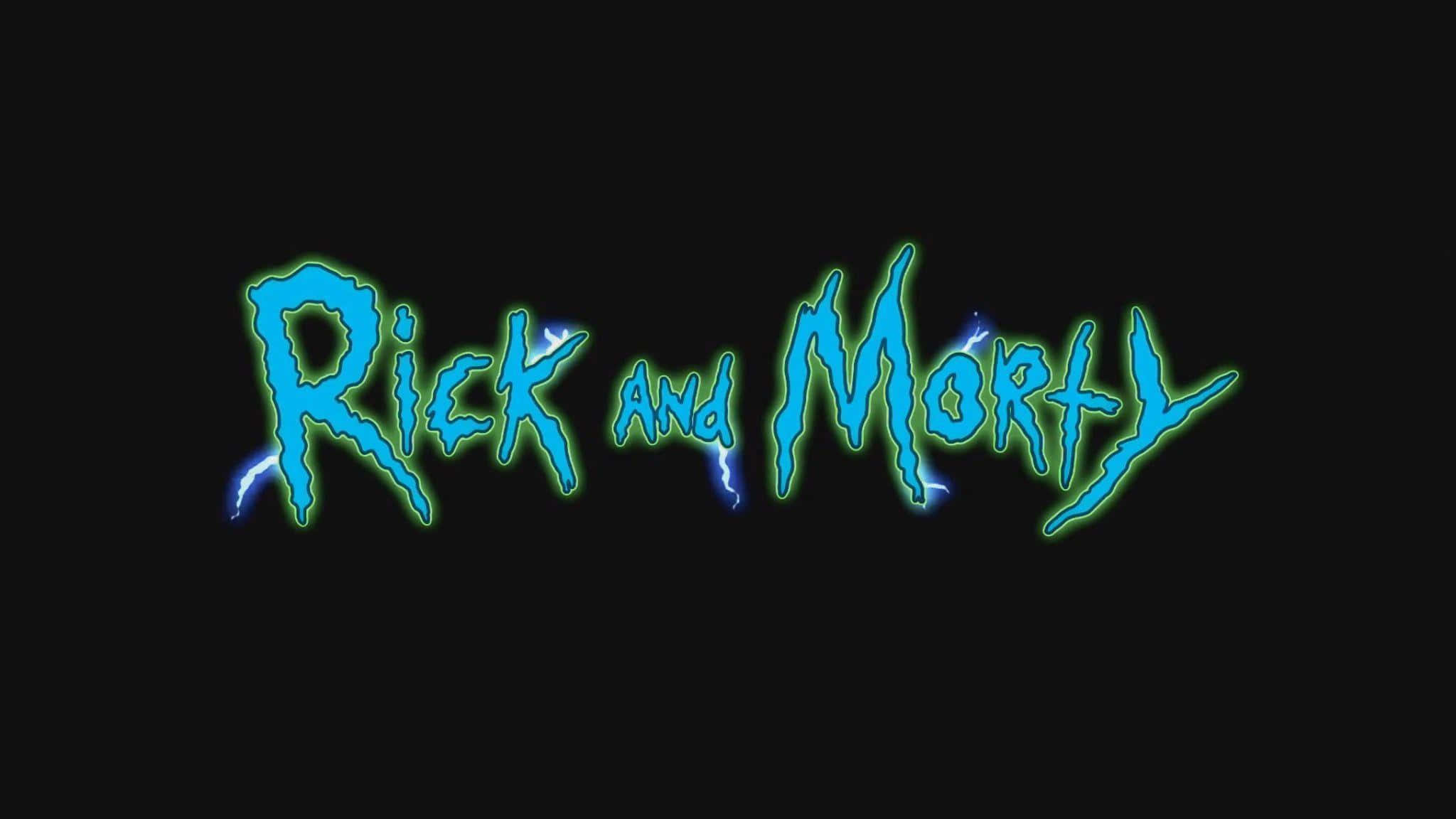 Rick and Morty, backwoods, glowing blue neon-style, Full HD Desktop Wallpaper
