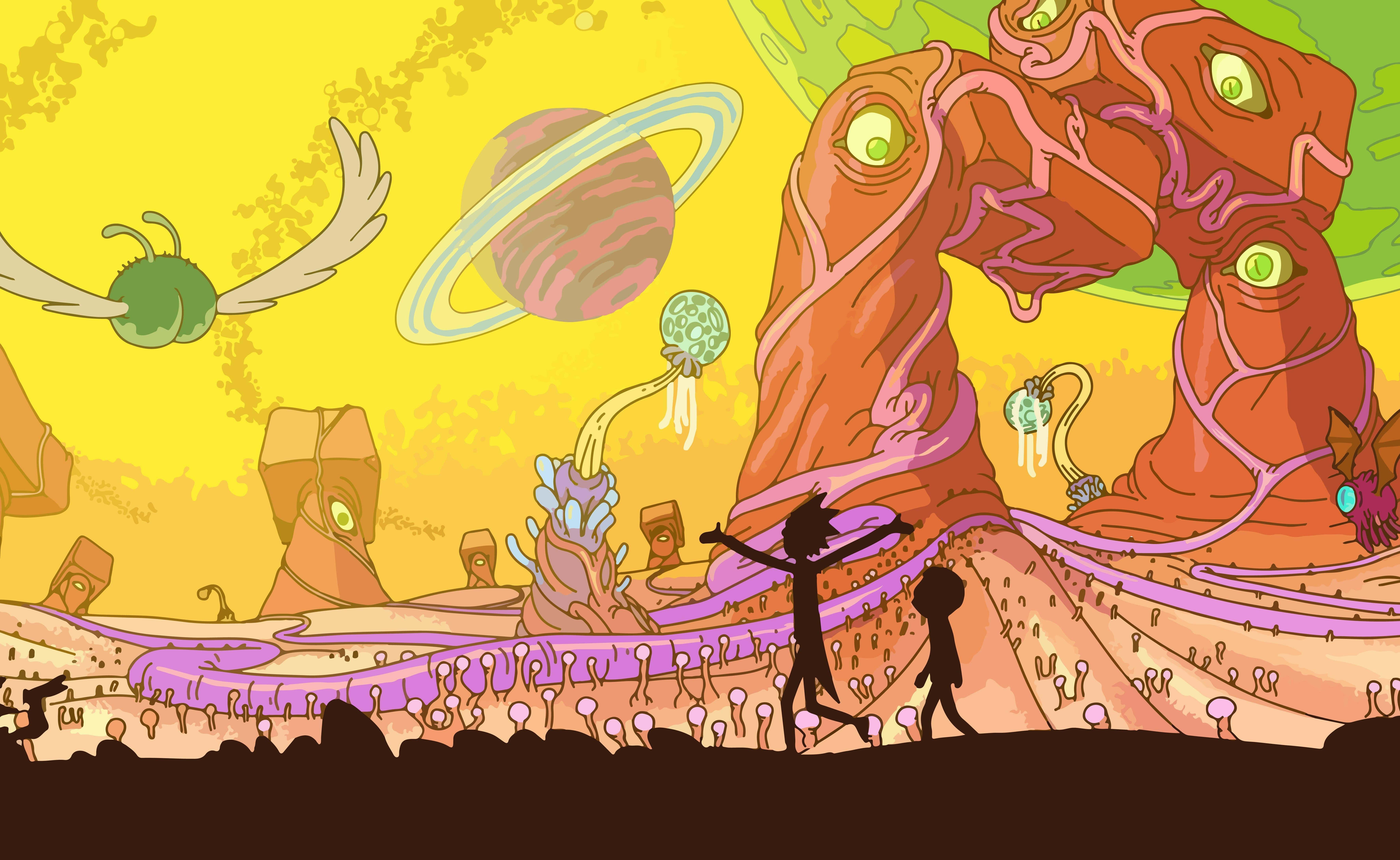 Rick And Morty, Backwoods, surreal alien landscape, 5K Desktop Wallpaper