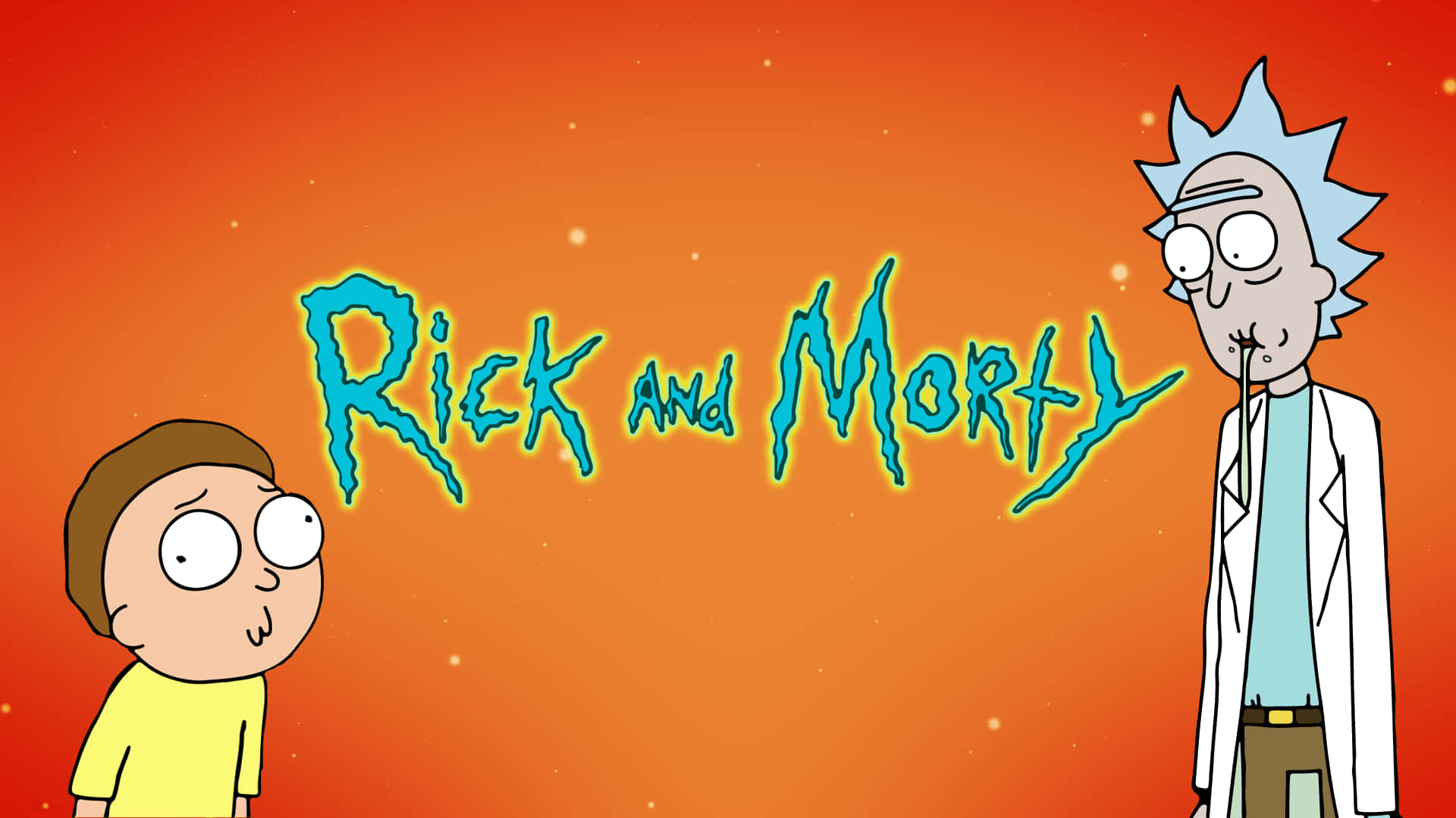 Rick and Morty, Backwoods, orange gradient background, Full HD Desktop Wallpaper