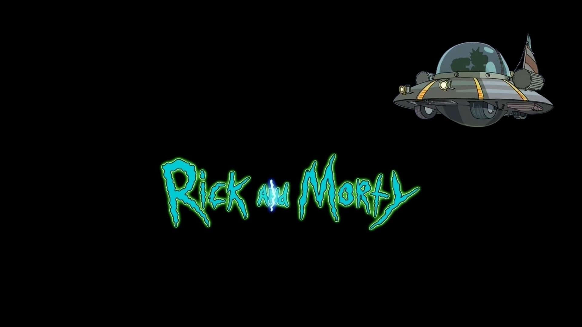 Rick and Morty, cartoon spaceship, glowing green, Full HD Desktop Wallpaper