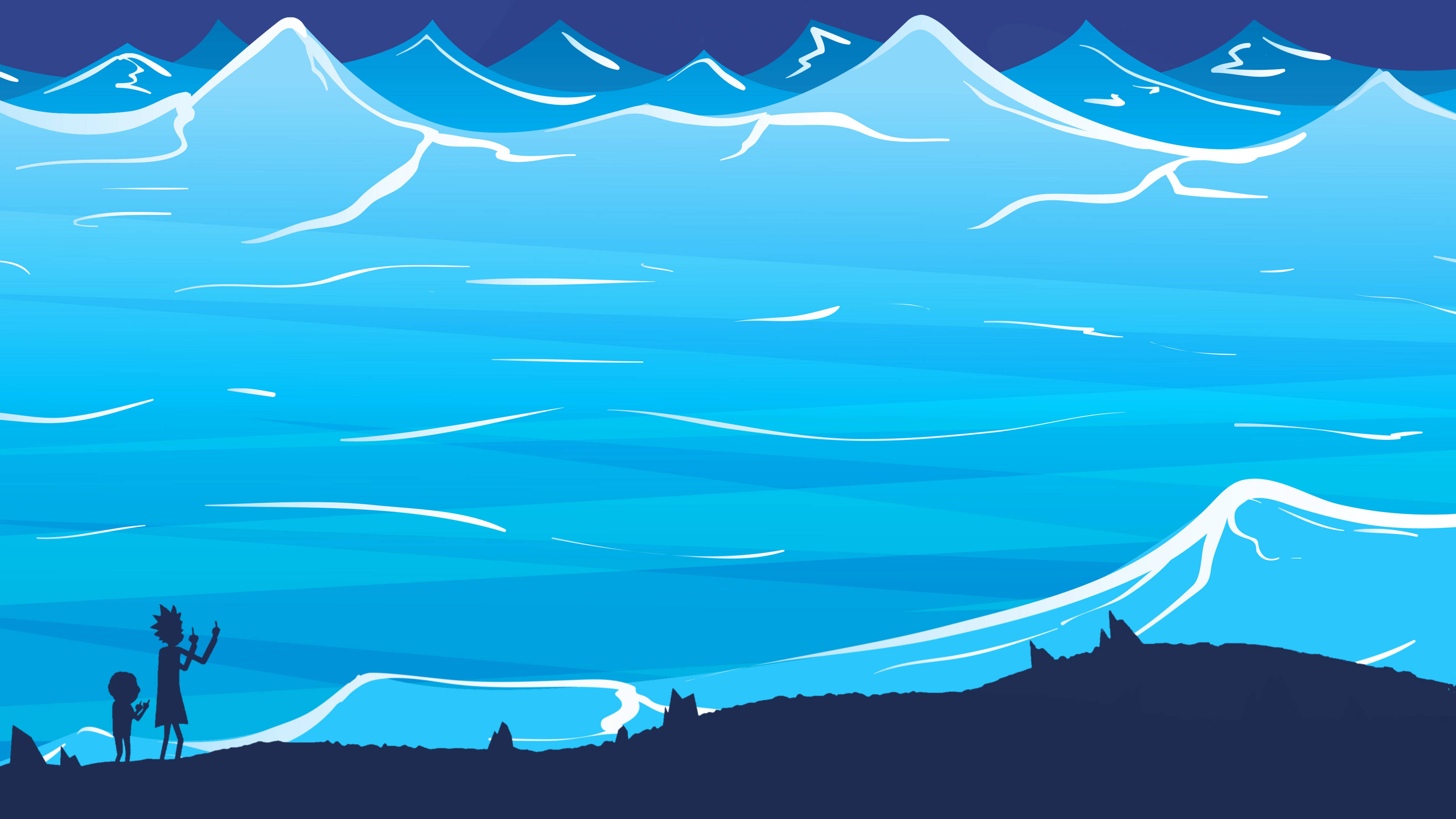 Rick And Morty, HD Computer, blue ocean, 4K Desktop Wallpaper
