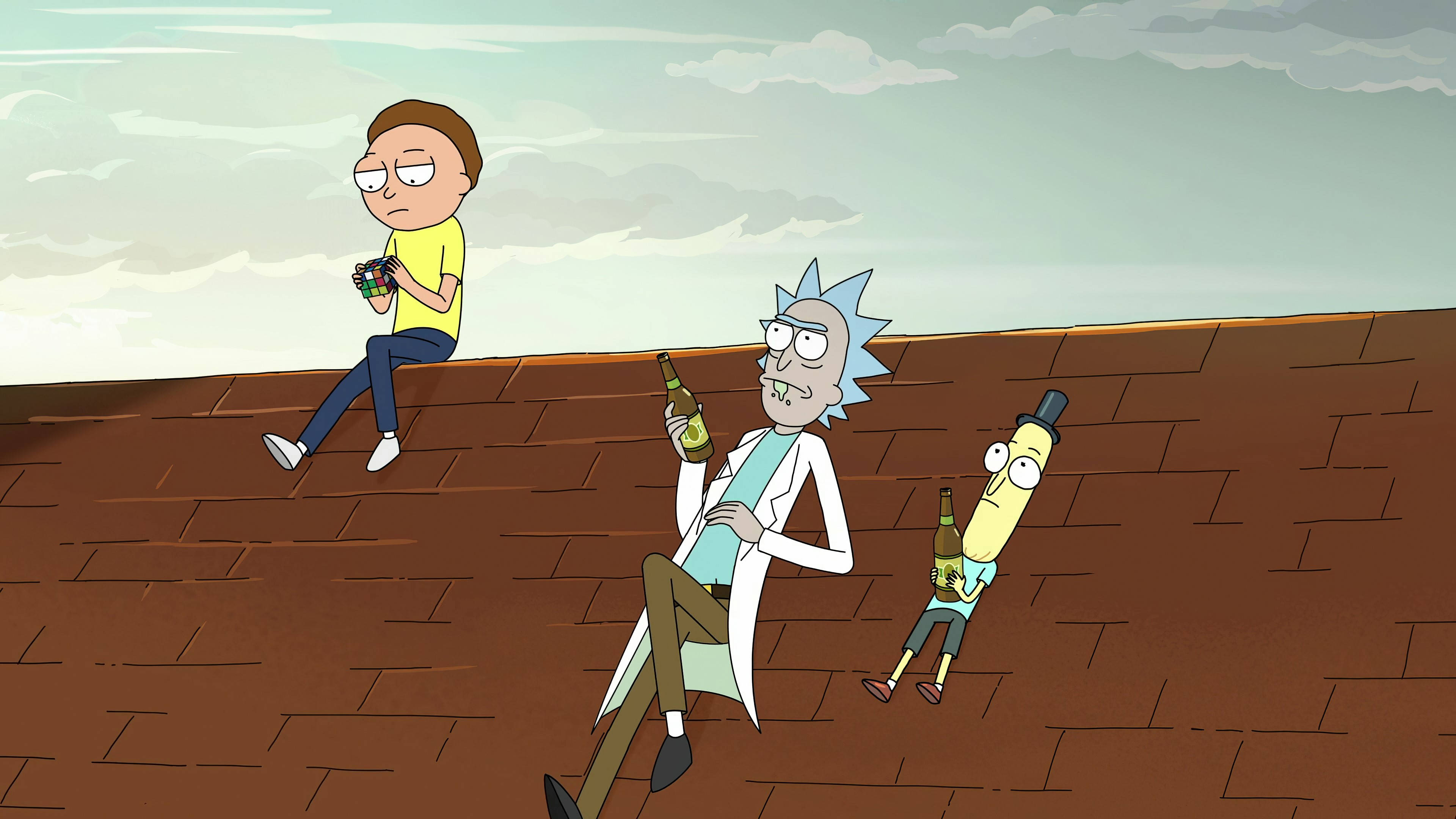 Rick And Morty, HD Computer, brick rooftop, 4K Desktop Wallpaper
