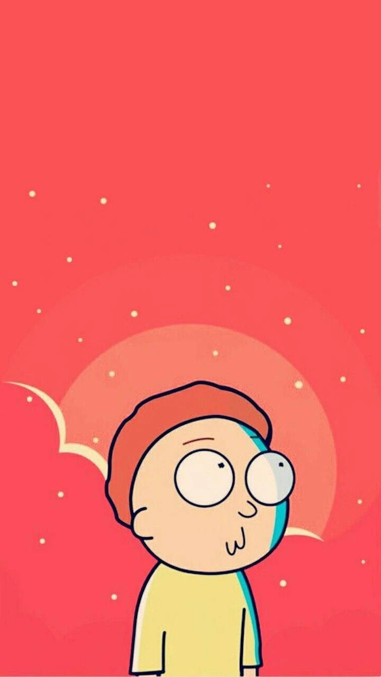 Morty, Rick And Morty, vibrant red background, HD Phone Wallpaper