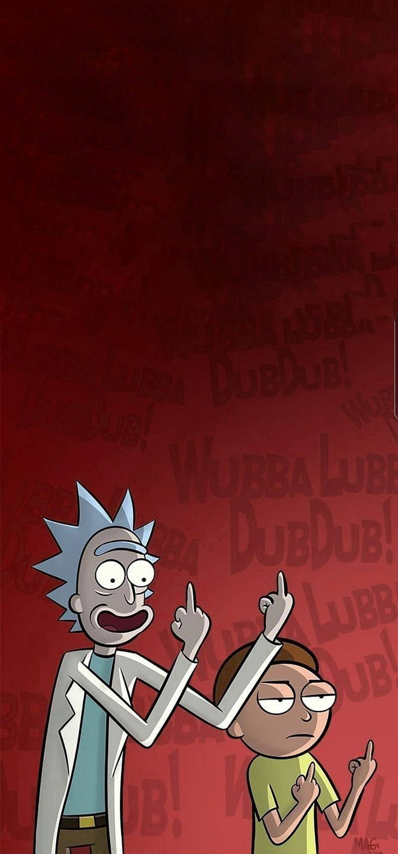 Rick And Morty, red background, wubba lubba dub dub, HD Phone Wallpaper