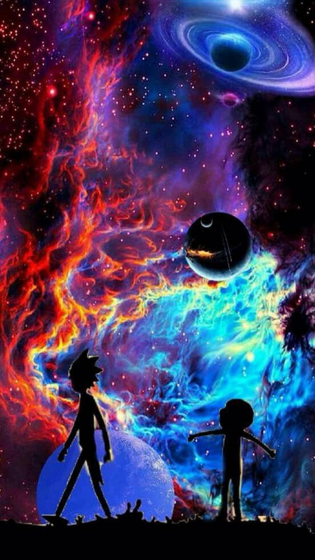 Neon Space Rick And Morty iPhone, Rick And Morty, nebula, Full HD Phone Wallpaper