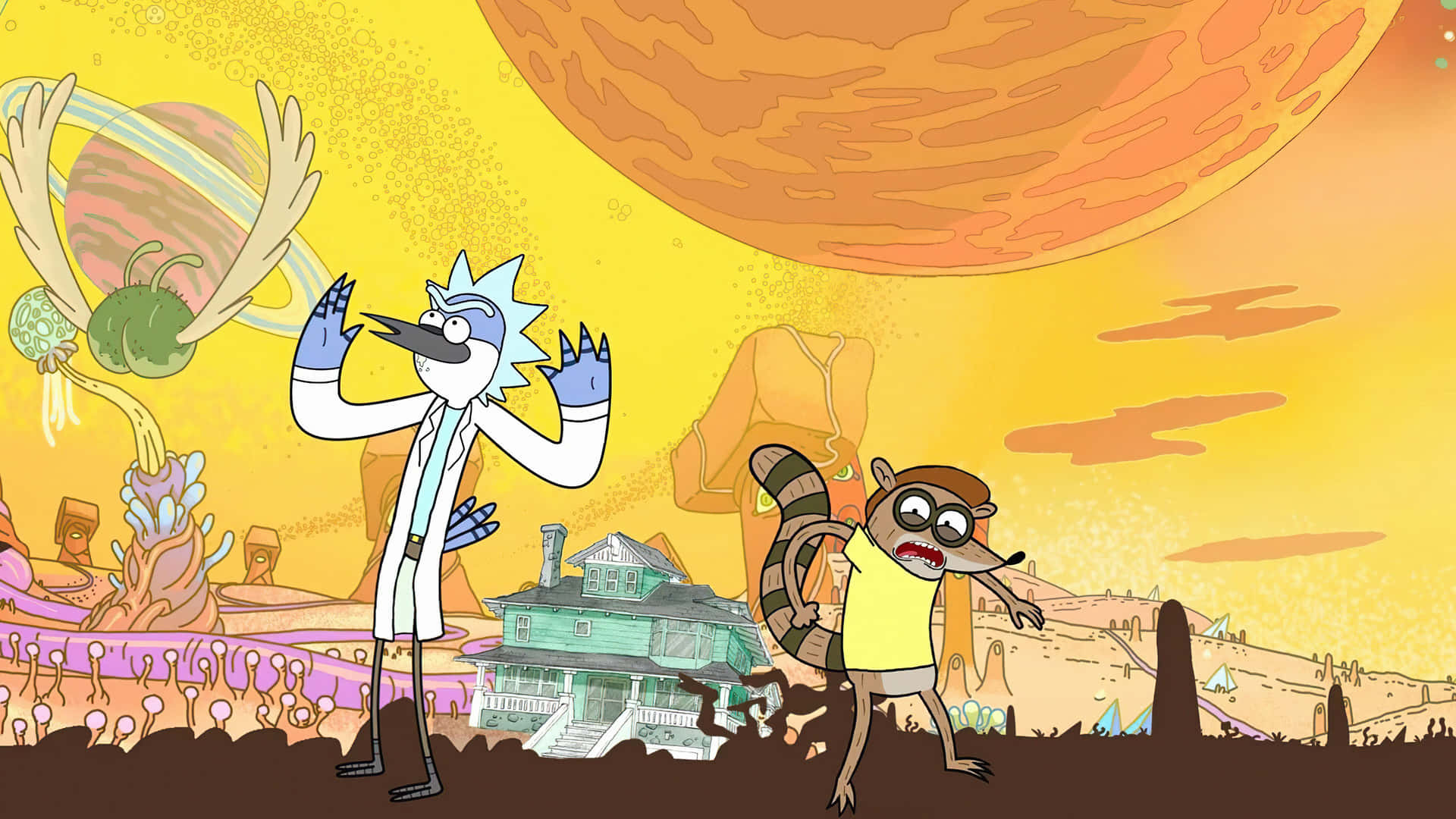 Rick And Morty, Imaginary Planet World, giant planet, Full HD Desktop Wallpaper