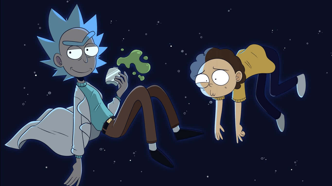 Rick and Morty, space, glowing green substance, HD Desktop Wallpaper