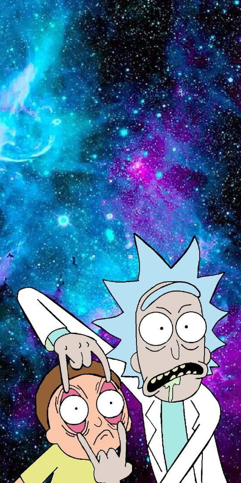Rick And Morty, Macbook, cosmic nebula, HD Phone Wallpaper