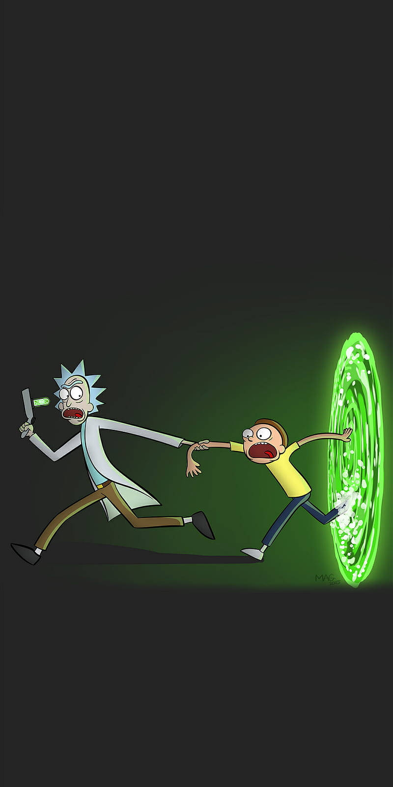 Rick And Morty, portal, glowing green, HD Phone Wallpaper